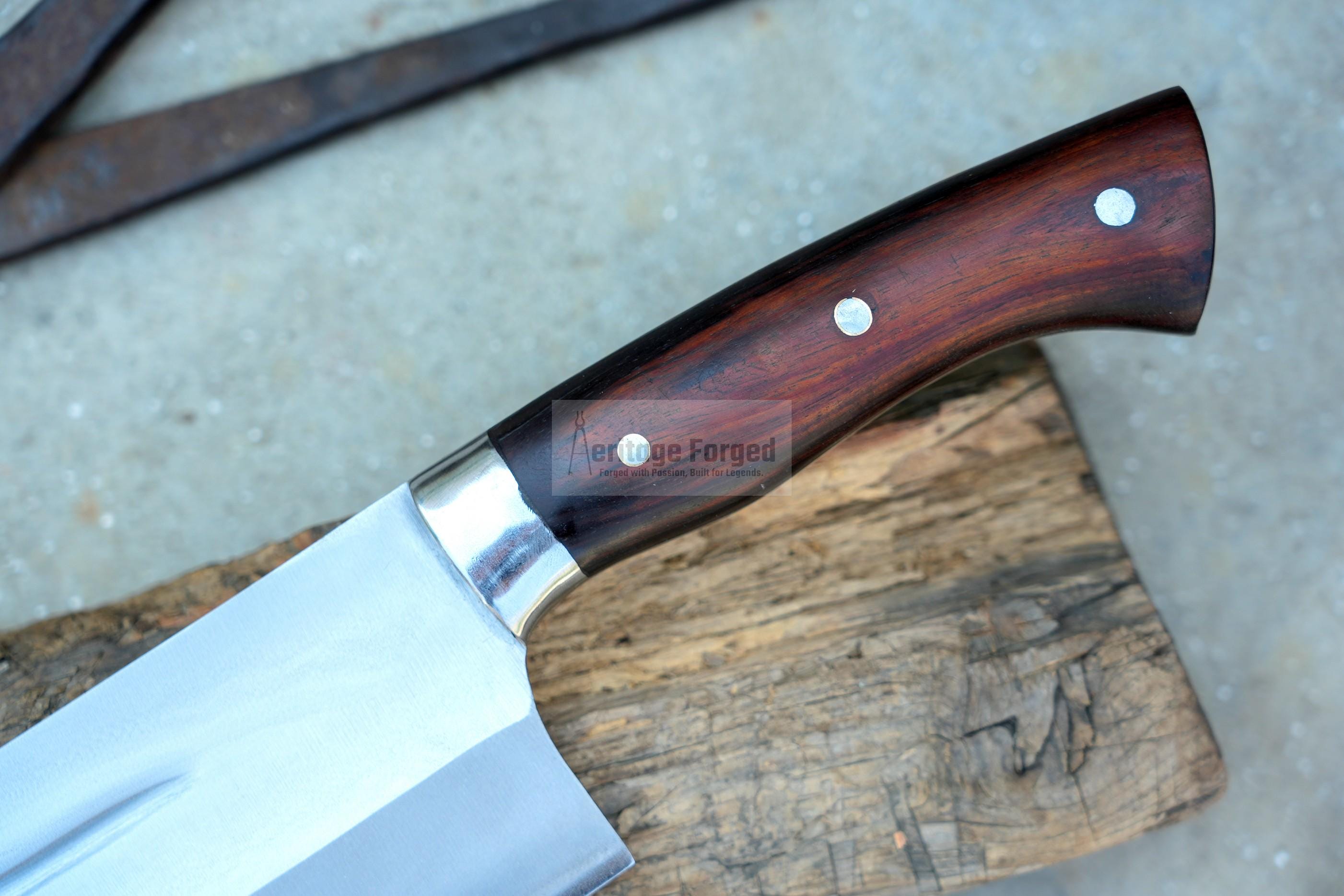 CLEAVER / Large Jungle Cleaver/12 inches Long Blade Heavy duties machete/ Full tang/ Leaf spring of truck/ Tempered/Sharpen/Meat Cleaver