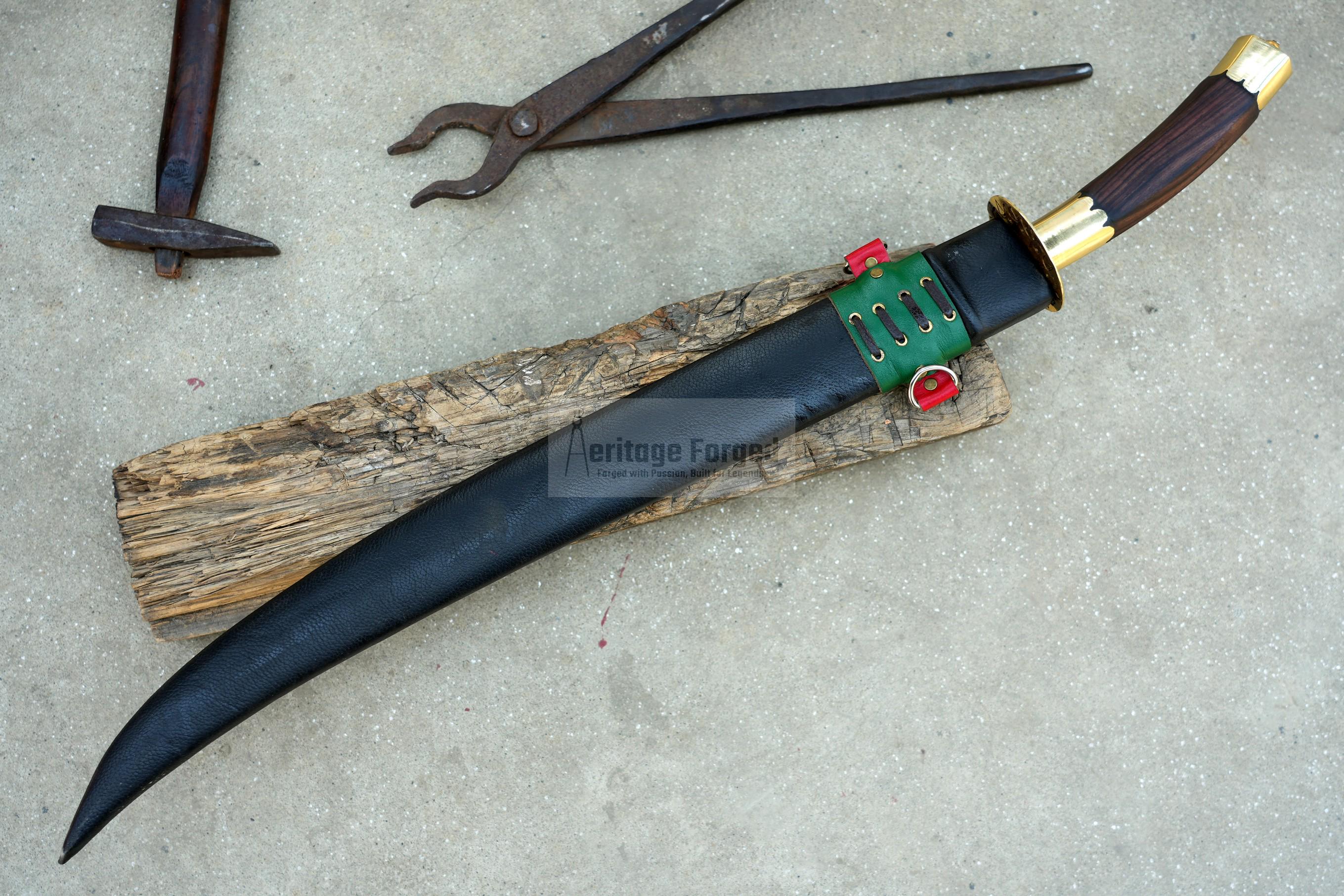 DRAGON TOOTH SWORD/20 inches Long Blade hand forged Sword/Leaf spring of truck/Rosewood Handle/Sharpen/Tempered/Ready to use/knife/knives