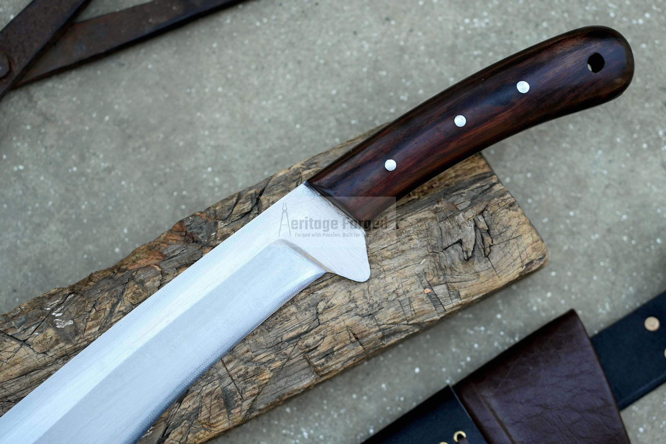 BUSHCRAFT KNIFE / 15 inches long Blade Hunting knife / Hand forged knife / Made from Leaf spring of truck / Tempered / Sharpen/ Ready to use