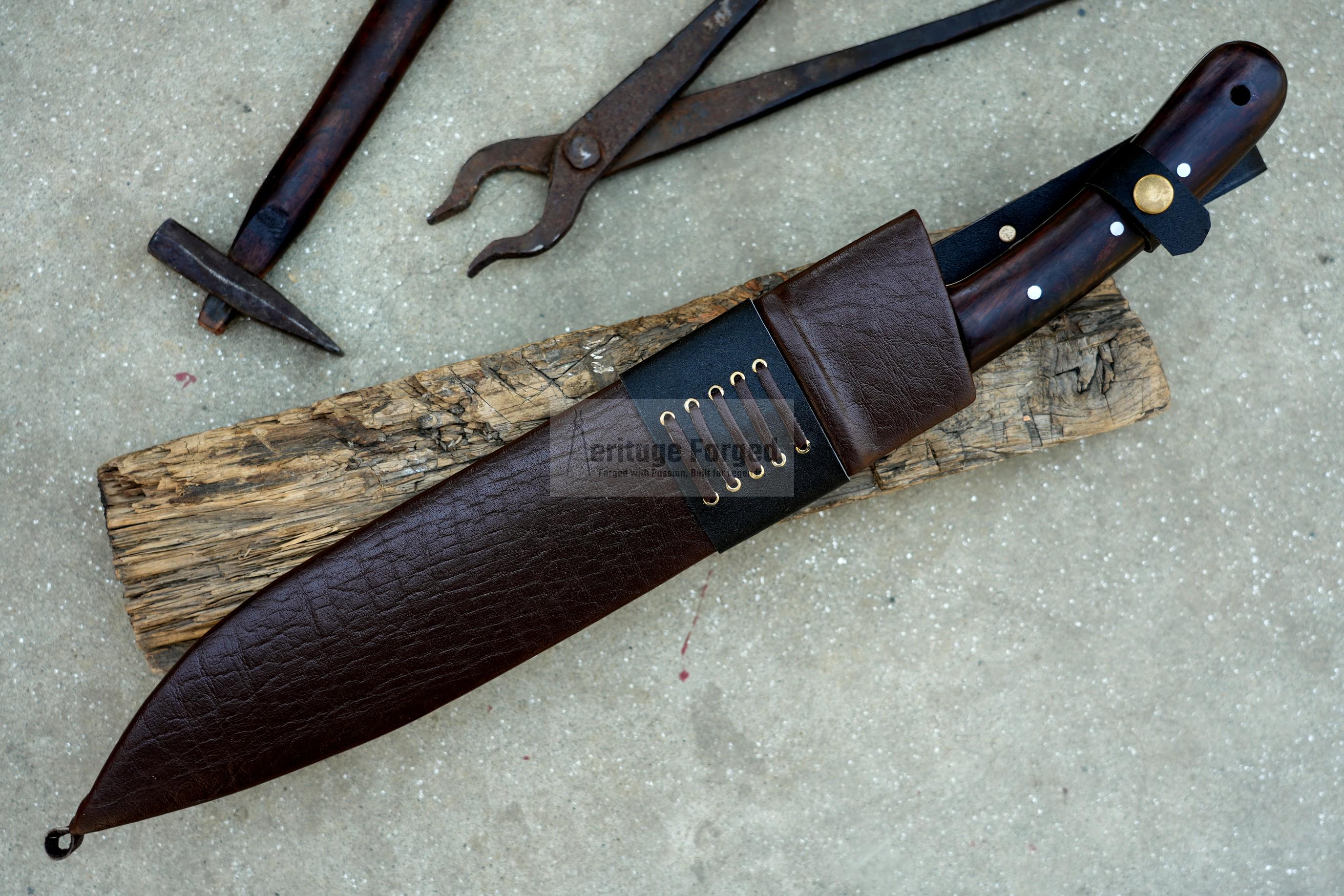 BUSHCRAFT KNIFE / 15 inches long Blade Hunting knife / Hand forged knife / Made from Leaf spring of truck / Tempered / Sharpen/ Ready to use