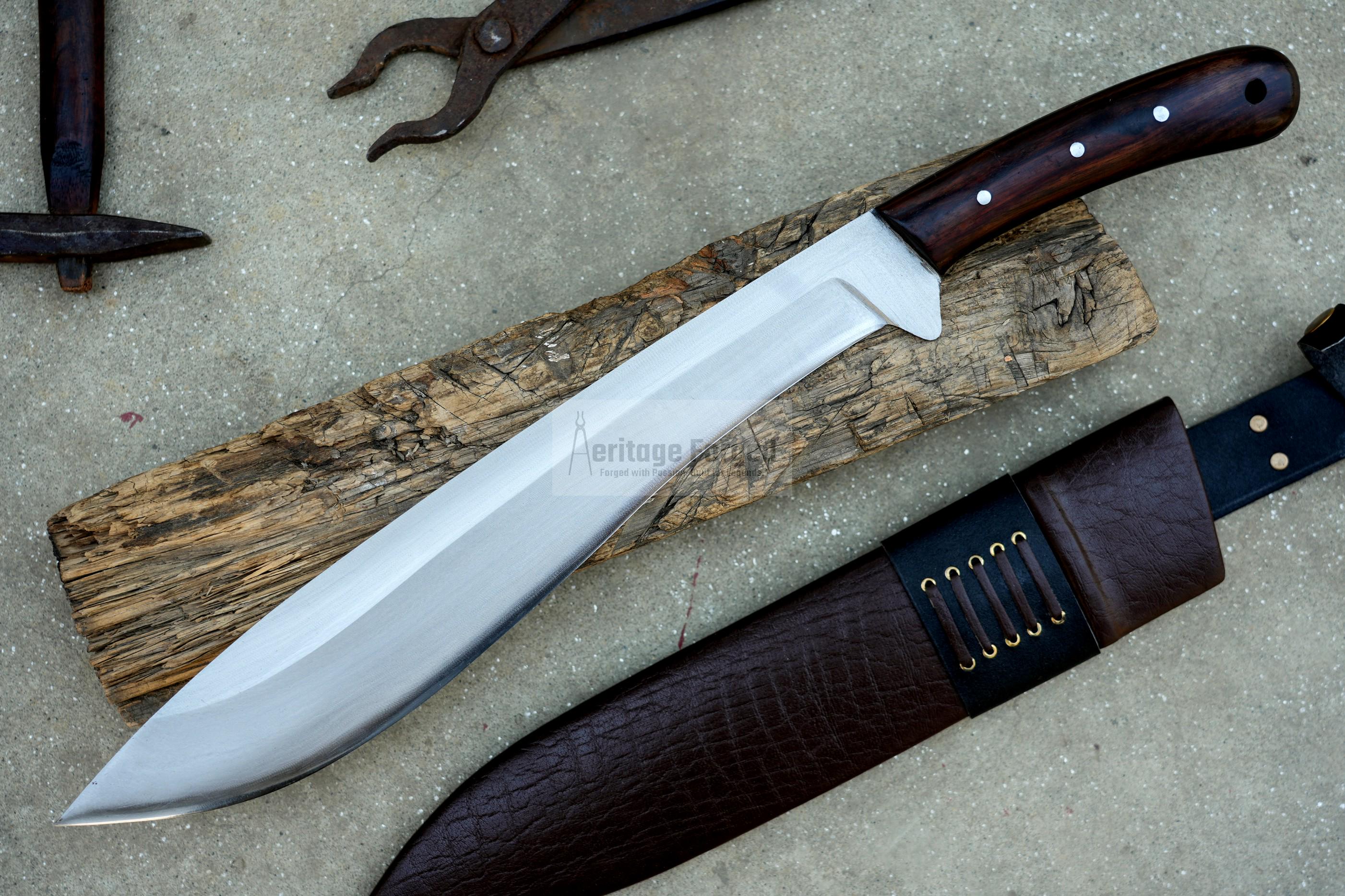 BUSHCRAFT KNIFE / 15 inches long Blade Hunting knife / Hand forged knife / Made from Leaf spring of truck / Tempered / Sharpen/ Ready to use