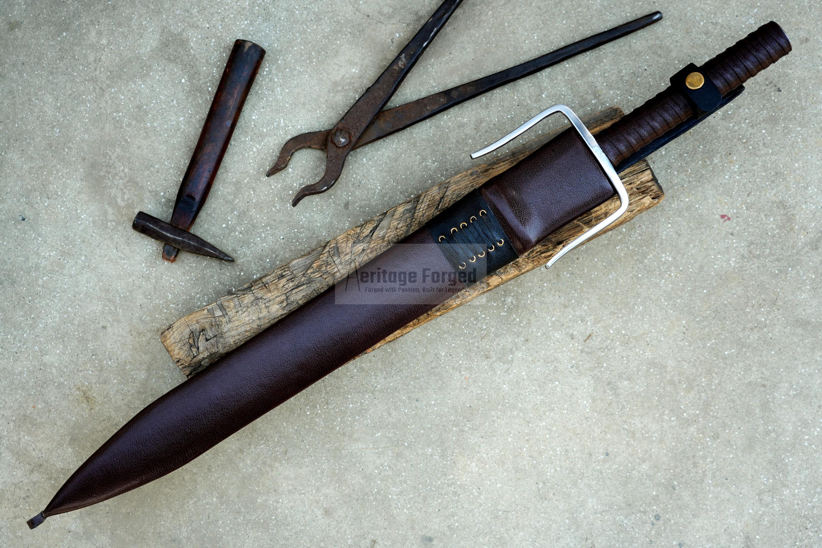 GREEK XIPHOS/ 21 inches Long Blade hand forged historical Sword/Leaf spring of truck/Wooden Handle/Custom forged sword