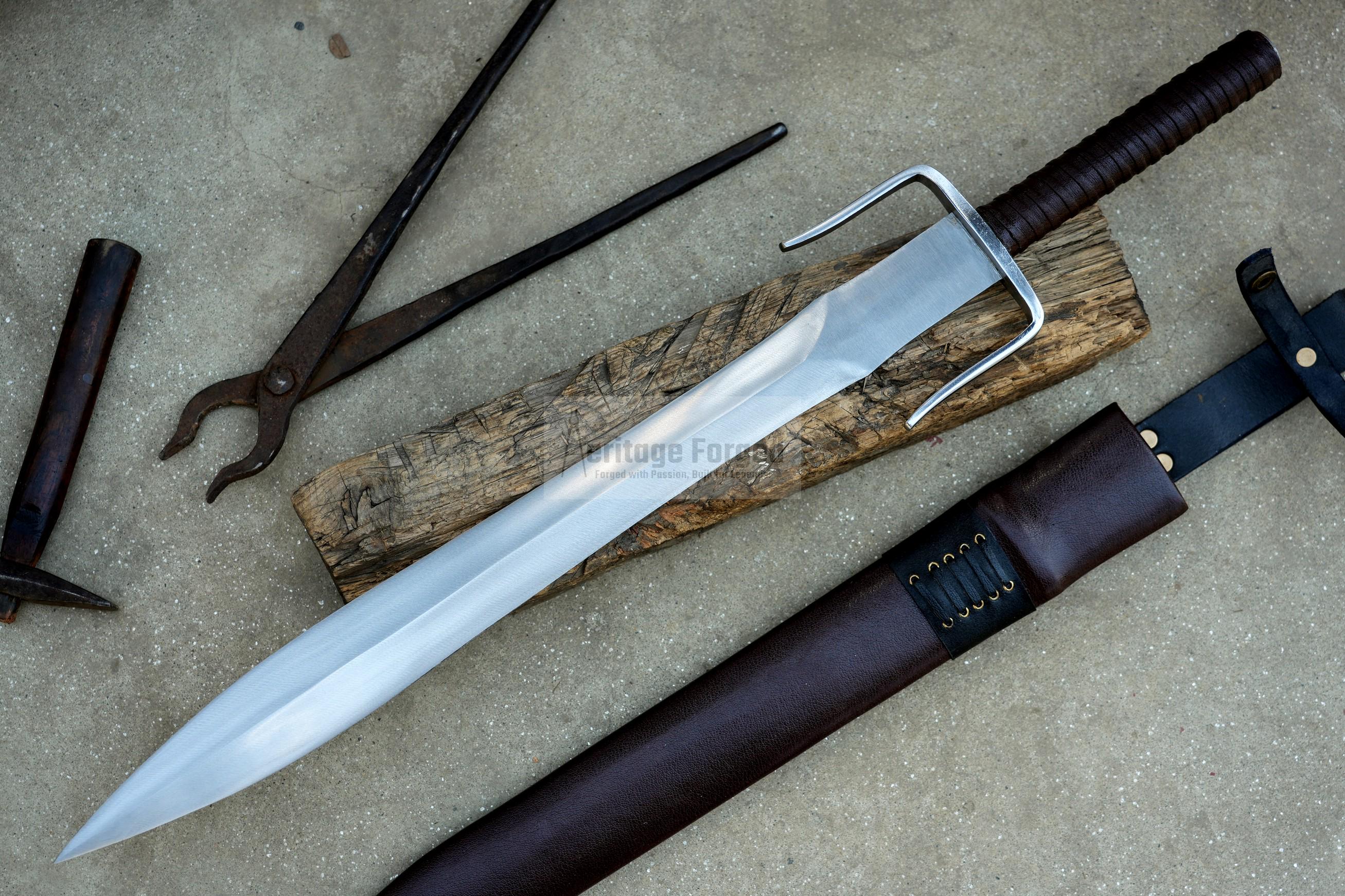 GREEK XIPHOS/ 21 inches Long Blade hand forged historical Sword/Leaf spring of truck/Wooden Handle/Custom forged sword