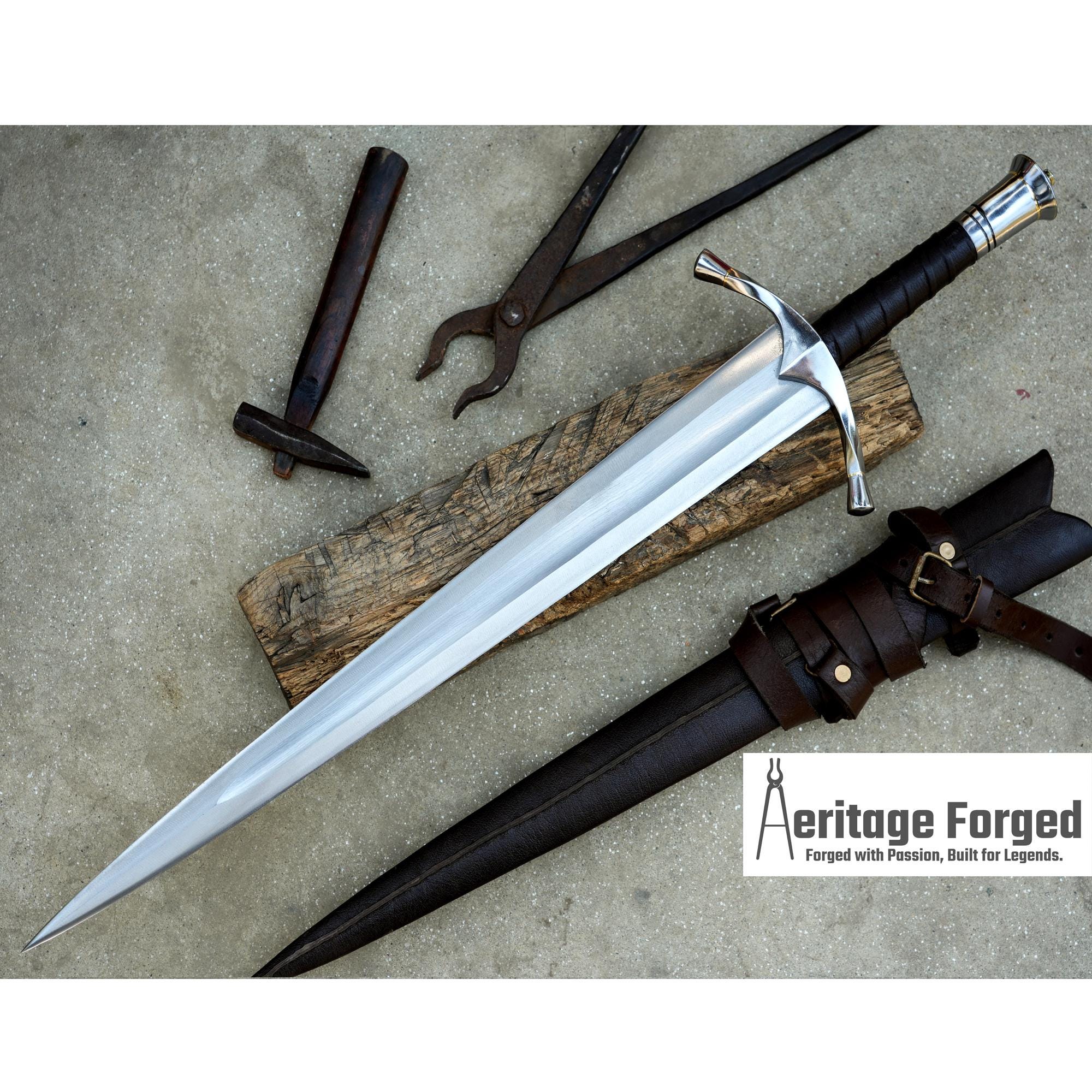 VIKING SWORD/22 inches Long Blade hand forged Sword/Leaf spring of truck/Rosewood Handle/Sharpen/Tempered/Ready to use/knife/knives