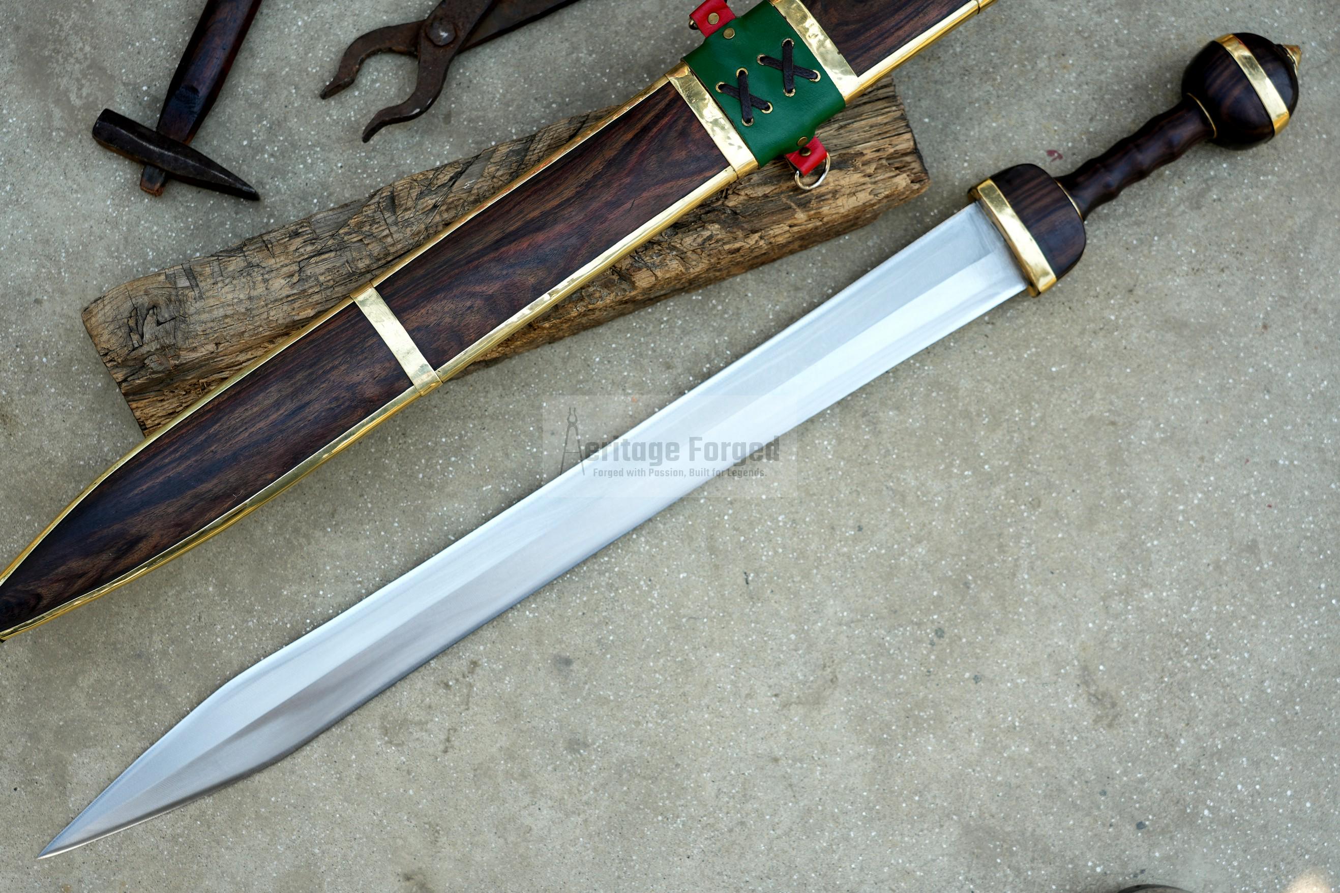 GLADIUS SWORD /24  inches long Blade Hand Forged Sword/ GLADIUS Machete/Handmade from Leaf spring of Truck-Balance water tempered/Sharp