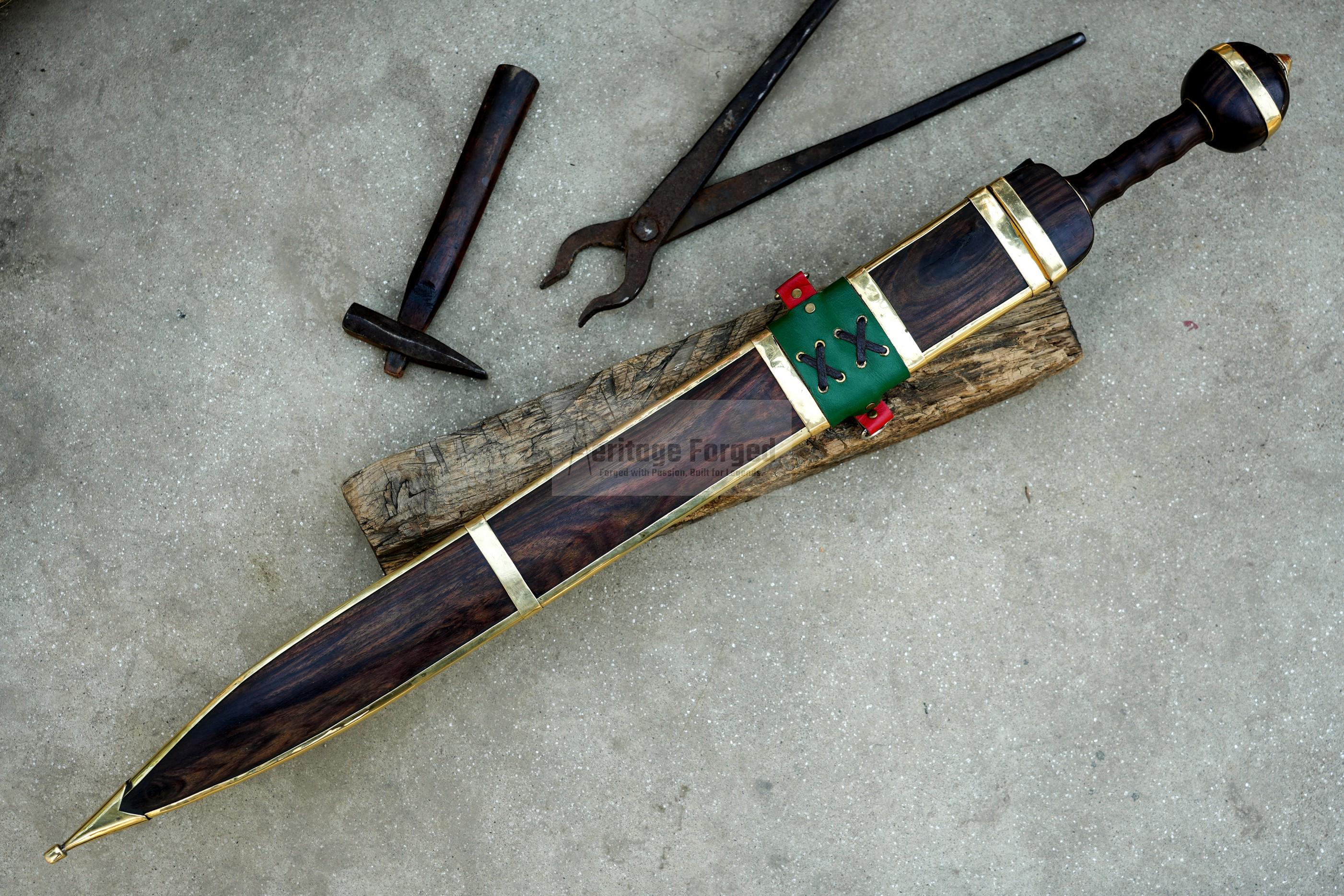GLADIUS SWORD /24  inches long Blade Hand Forged Sword/ GLADIUS Machete/Handmade from Leaf spring of Truck-Balance water tempered/Sharp