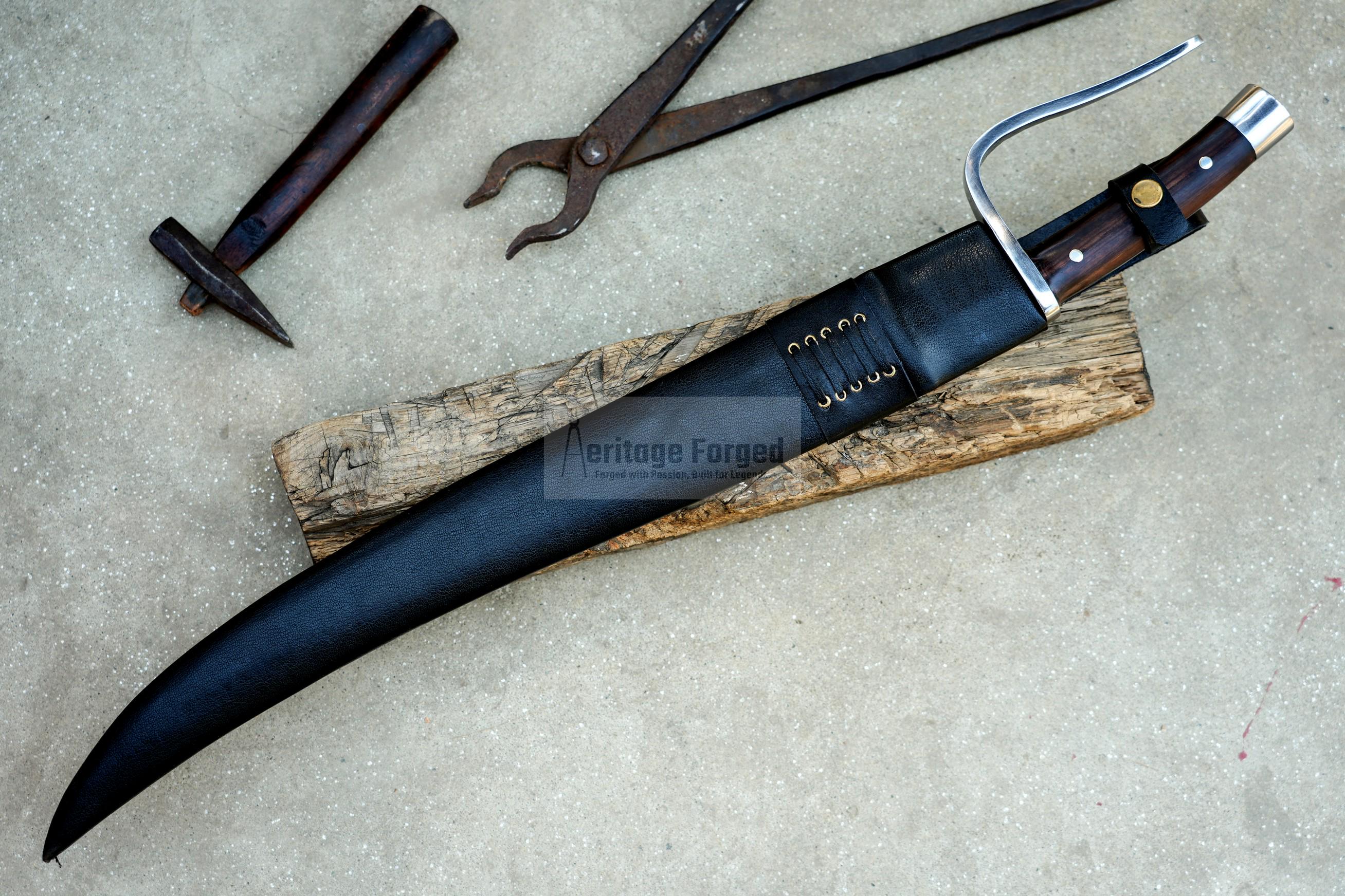 JUNGLE MACHETE / Large Jungle Machete/21 inches Long Blade Heavy duties machete/ Full tang/ Leaf spring of truck/ Tempered/Sharpen/Working