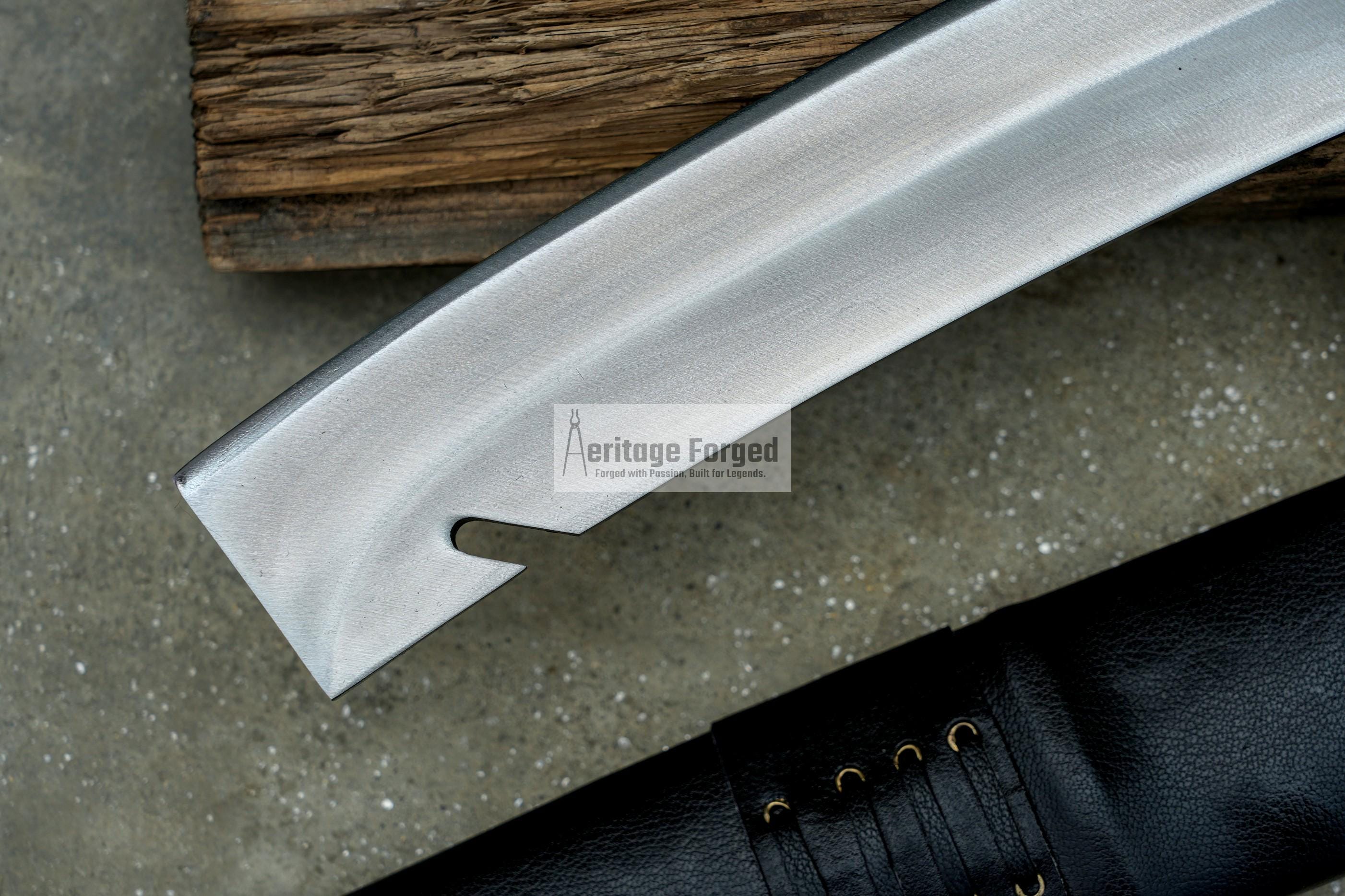 HELLBOY  MACHETE / Collectible  Machete/14 inches Long Blade Heavy duties machete/ Full tang/ Leaf spring of truck/ Tempered/Sharpen/Working