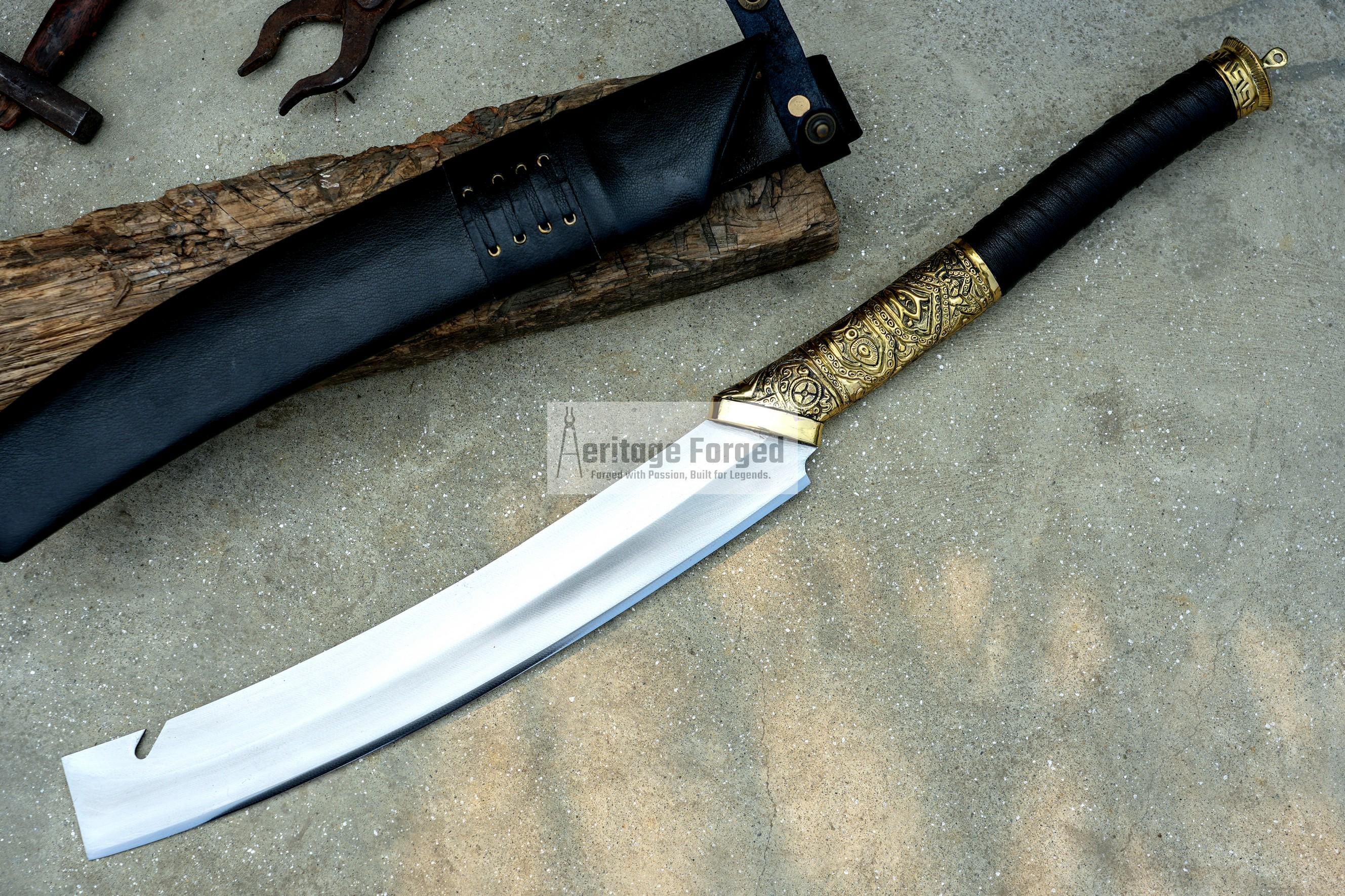HELLBOY  MACHETE / Collectible  Machete/14 inches Long Blade Heavy duties machete/ Full tang/ Leaf spring of truck/ Tempered/Sharpen/Working