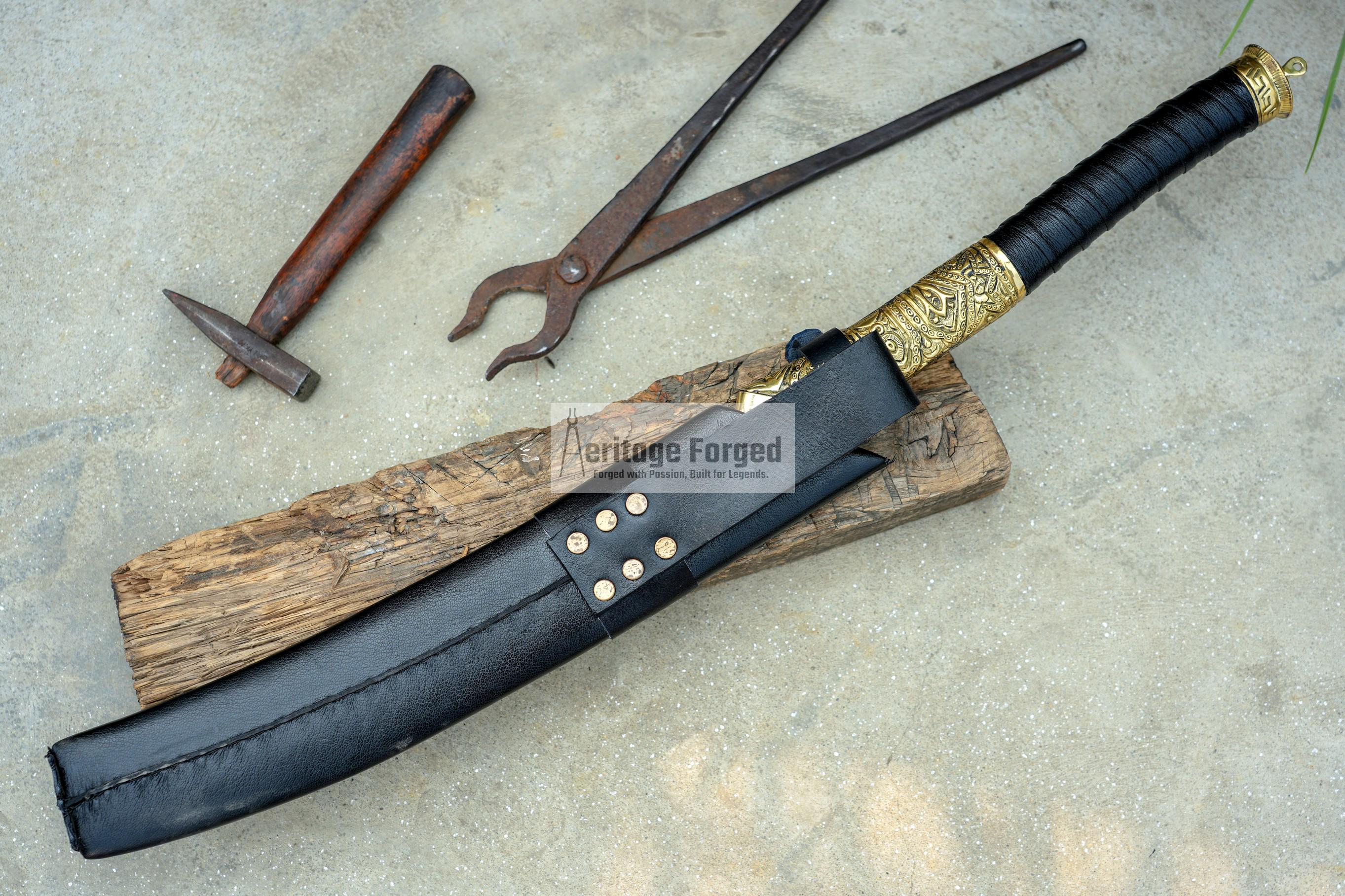 HELLBOY  MACHETE / Collectible  Machete/14 inches Long Blade Heavy duties machete/ Full tang/ Leaf spring of truck/ Tempered/Sharpen/Working