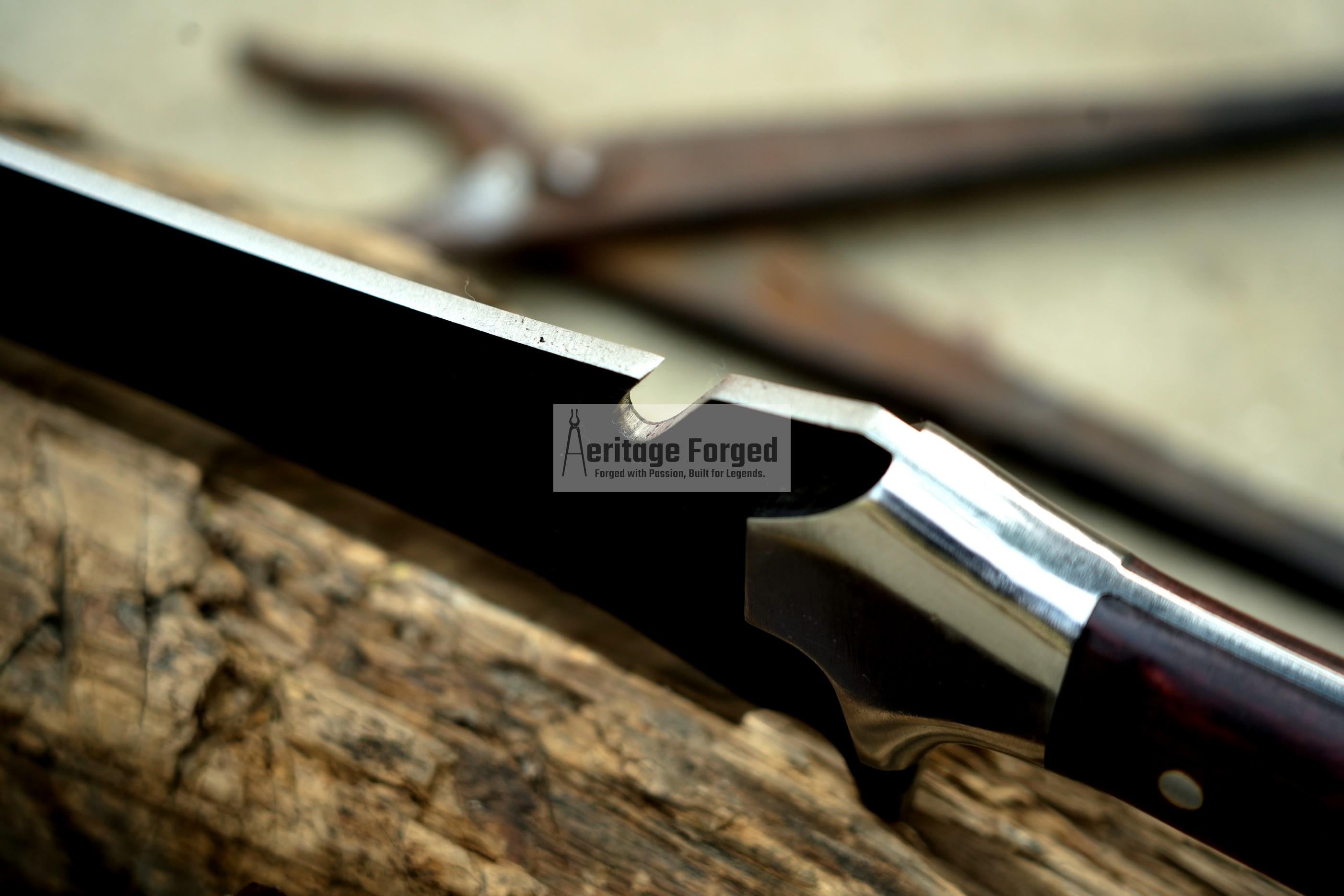 KRAUSER MACHETE/14 inches long Blade handmade DAGGER/ Real working machete/ Movie knife/Best for Heavy duties/Carbon steel/Sharp