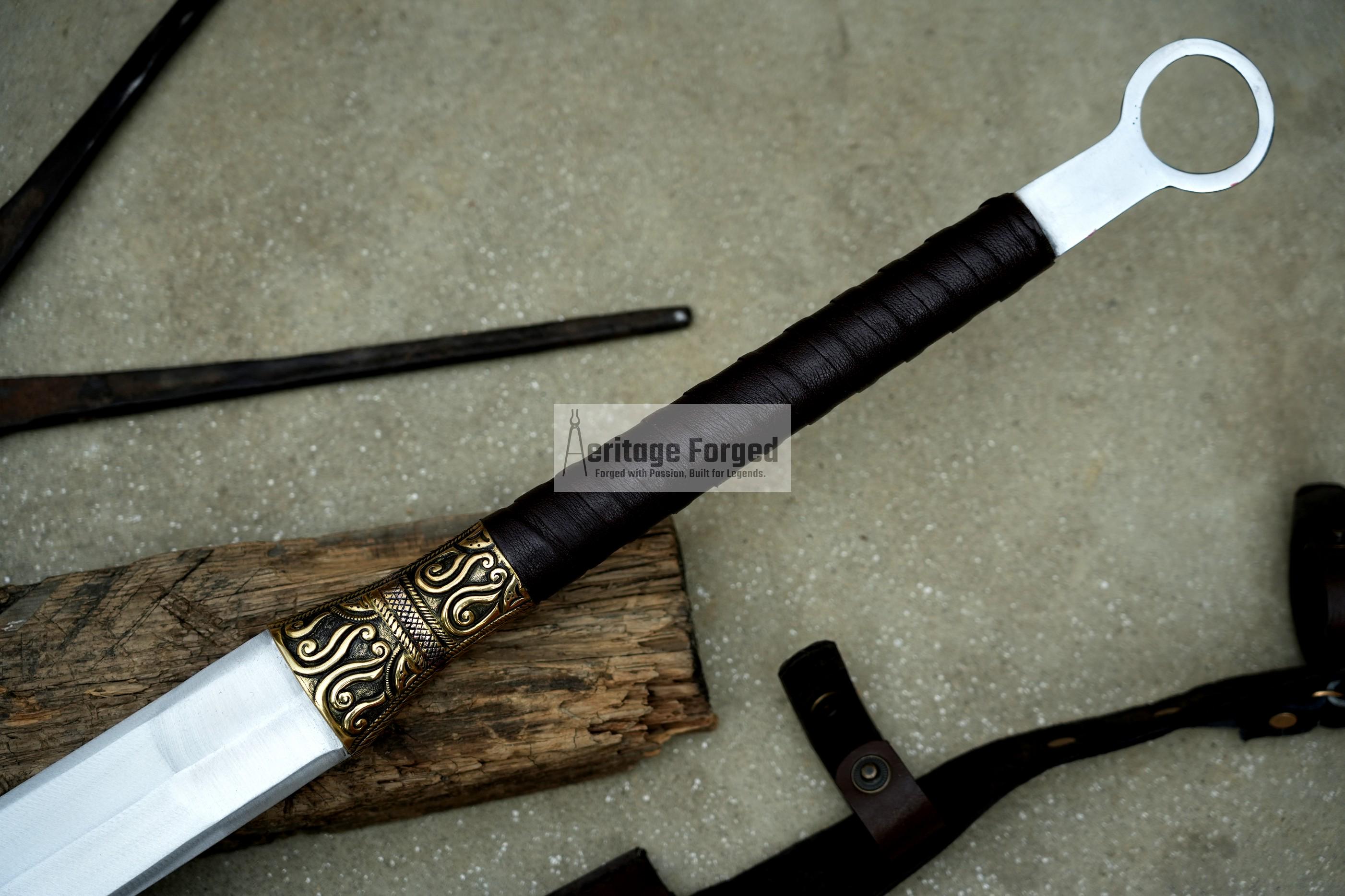 KINGS SWORD/24 inches Long Blade hand forged Sword/Leaf spring of truck/Rosewood Handle/Sharpen/Tempered/Ready to use/knife/knives