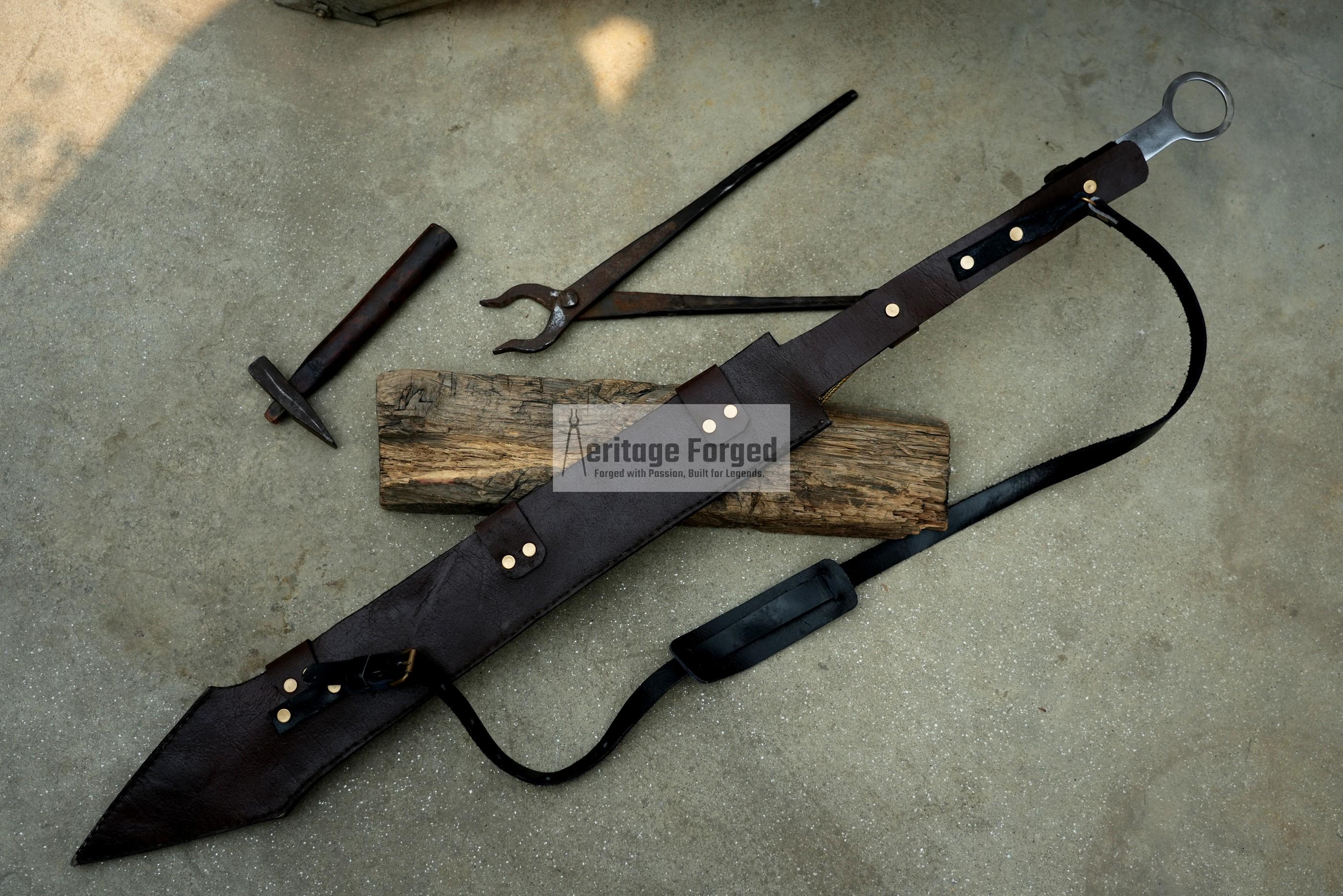 KINGS SWORD/24 inches Long Blade hand forged Sword/Leaf spring of truck/Rosewood Handle/Sharpen/Tempered/Ready to use/knife/knives