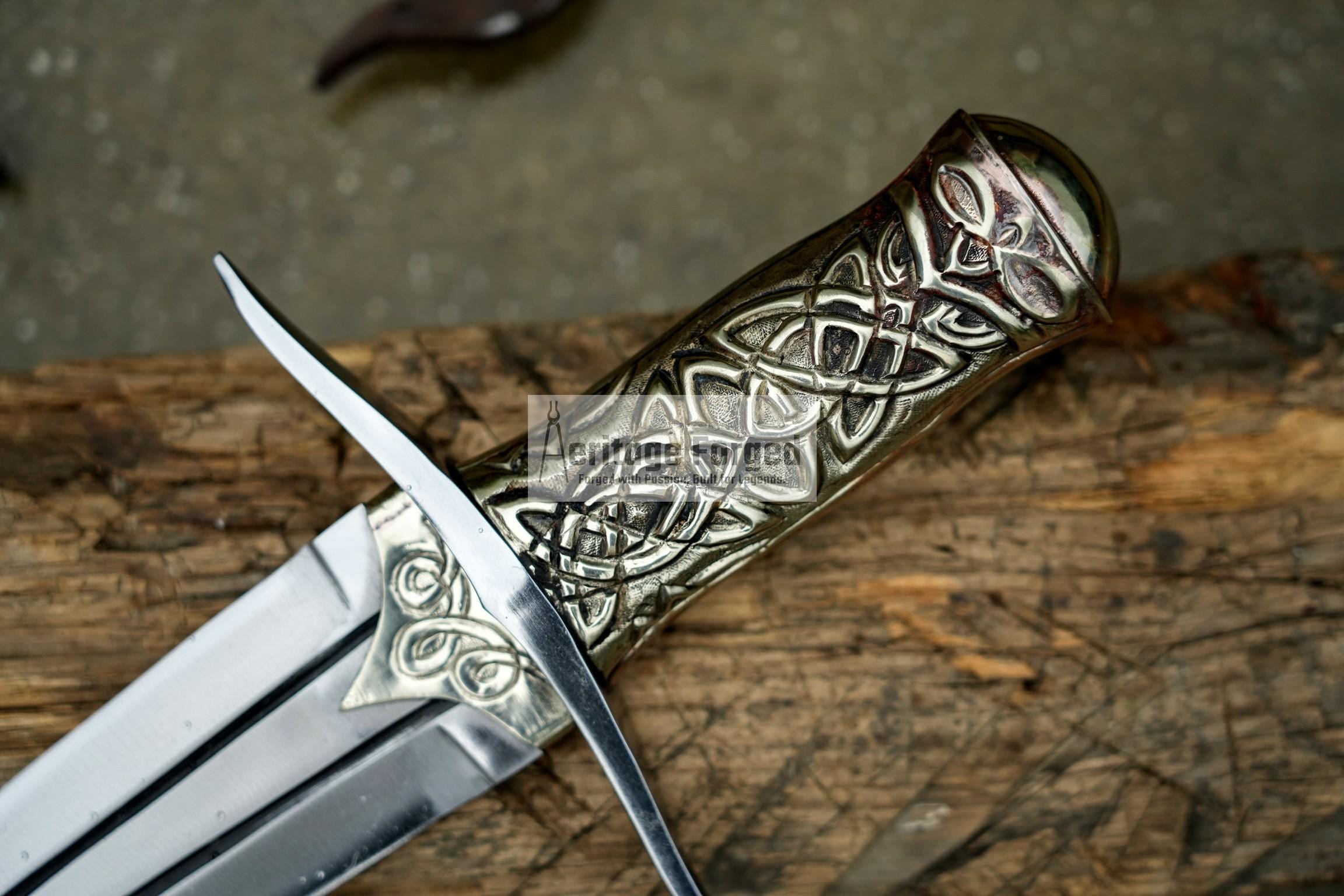 HAND FORGED DAGGER / 6 inches long Blade exotic knife / Hand forged knife / Made from Leaf spring of truck / Tempered / Sharpen