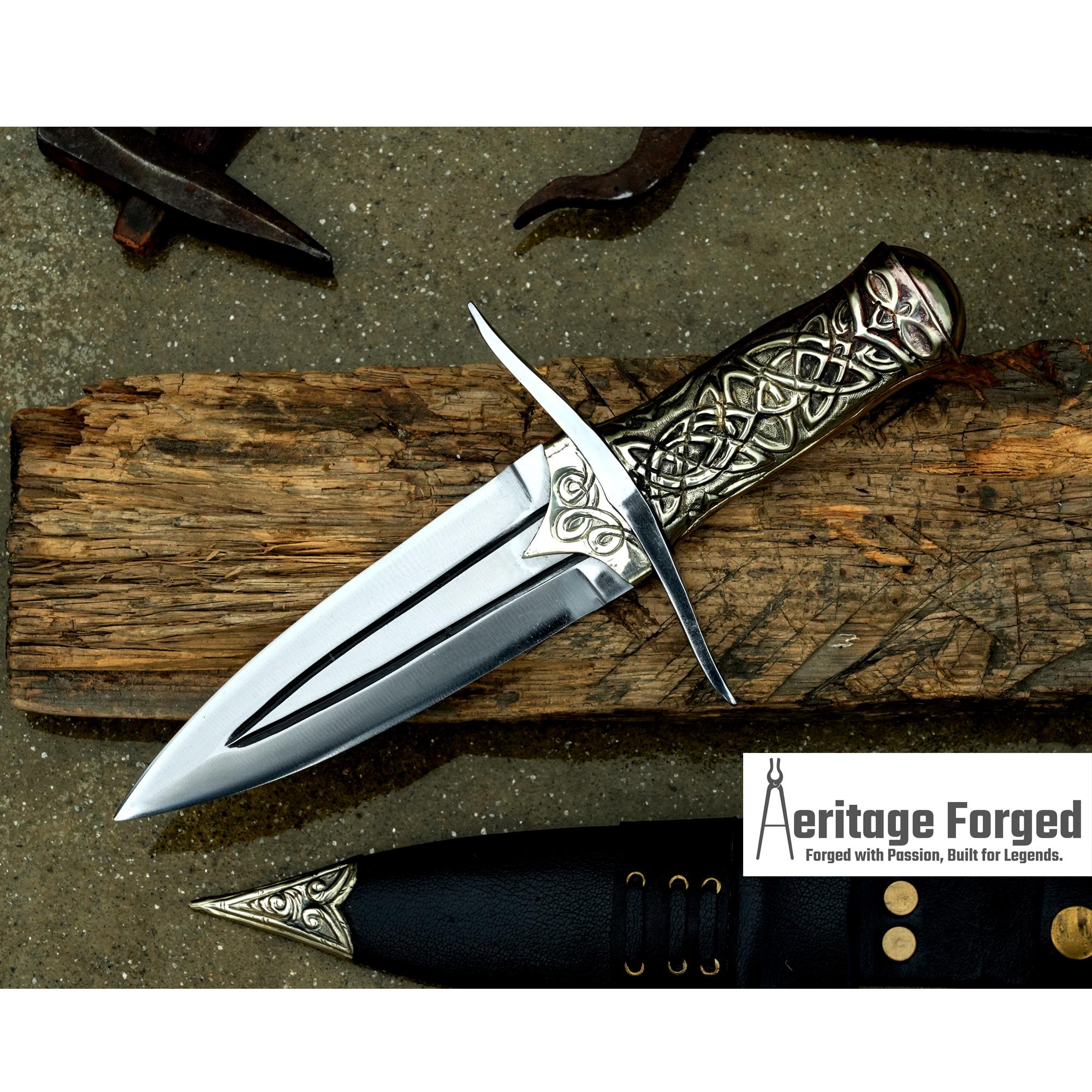HAND FORGED DAGGER / 6 inches long Blade exotic knife / Hand forged knife / Made from Leaf spring of truck / Tempered / Sharpen