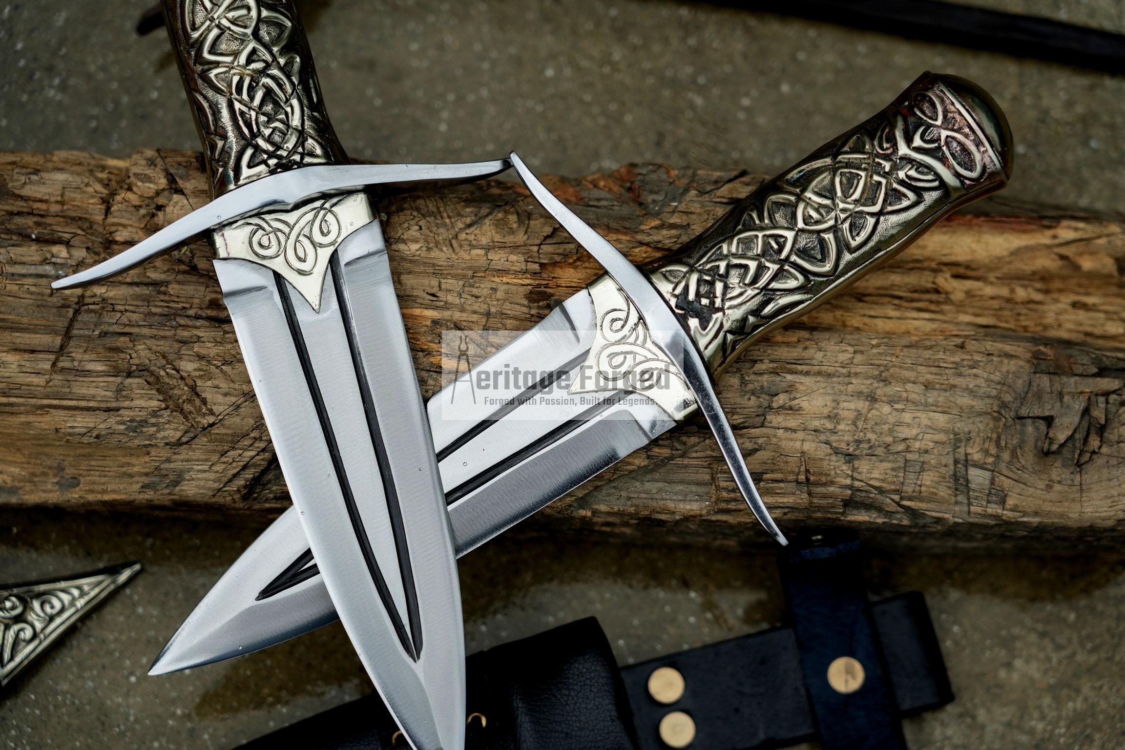 2 HAND FORGED DAGGER / 6 inches long Blade exotic knife / Hand forged knife / Made from Leaf spring of truck / Tempered / Sharpen
