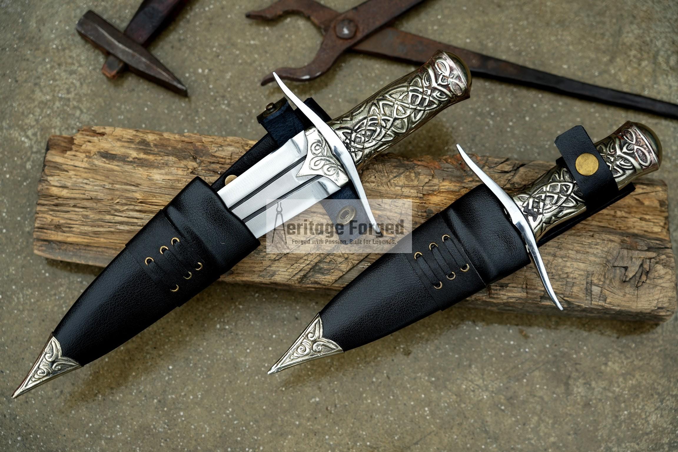 2 HAND FORGED DAGGER / 6 inches long Blade exotic knife / Hand forged knife / Made from Leaf spring of truck / Tempered / Sharpen