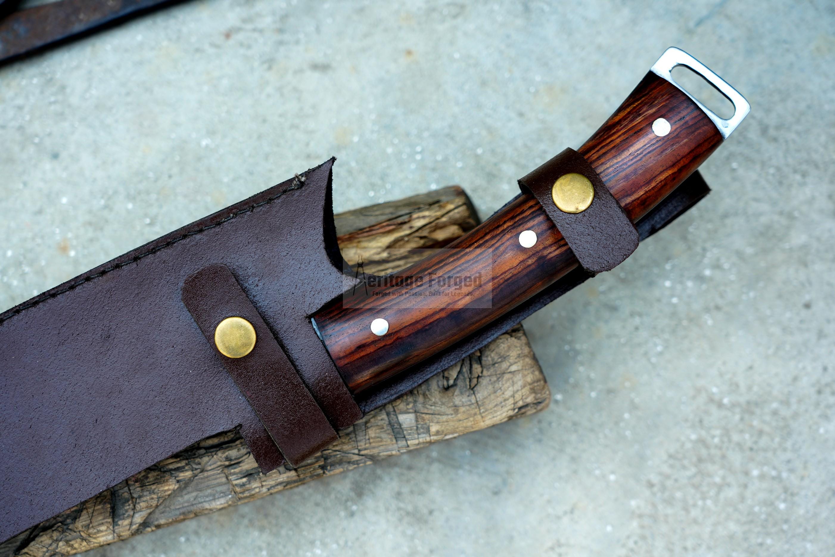 KHOPESH MACHETE/ 16 inches Long Blade hand forged Egyptian  khopesh sword /Leaf spring of truck /Sharpen/Tempered/Ready to use/knife/knives