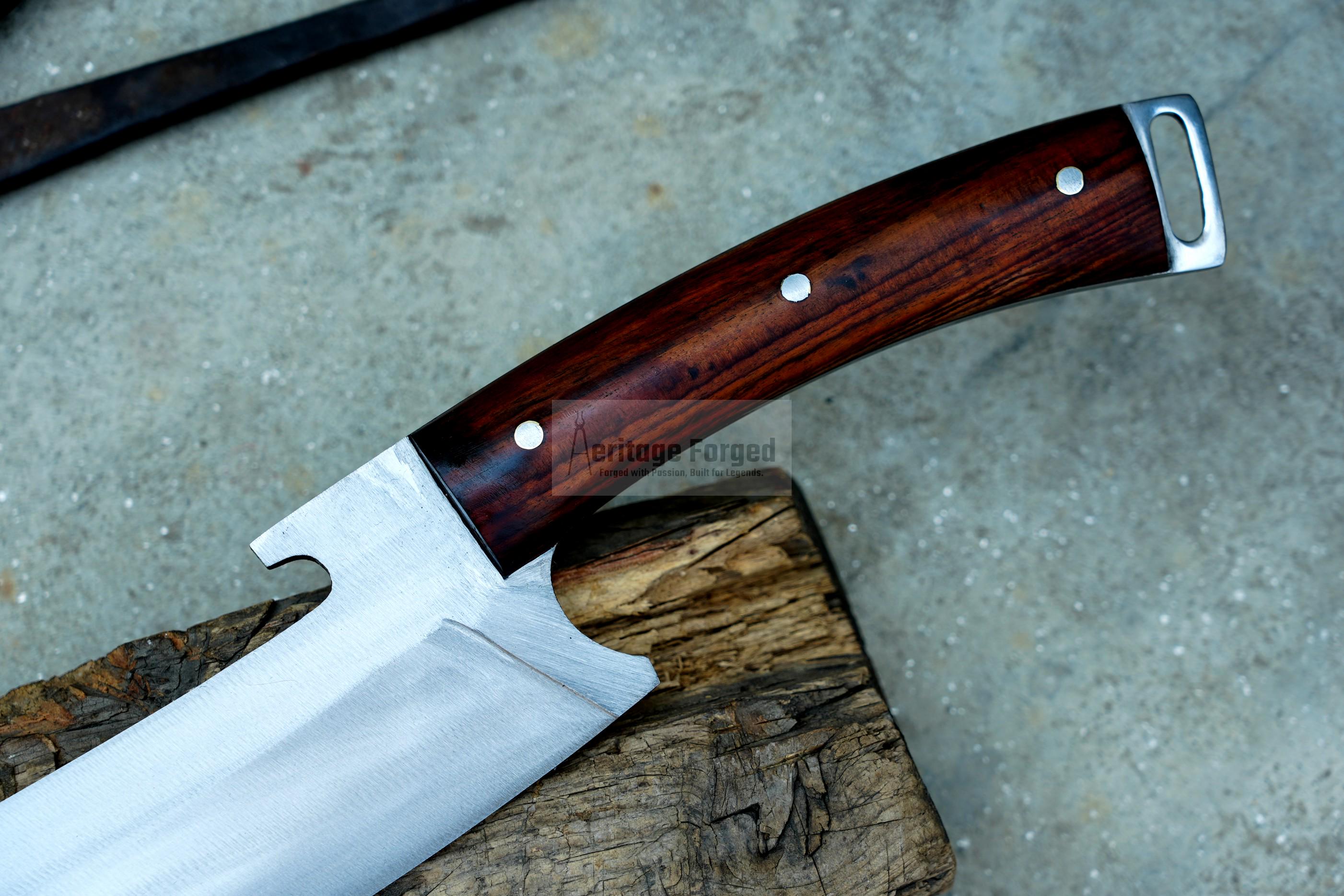 KHOPESH MACHETE/ 16 inches Long Blade hand forged Egyptian  khopesh sword /Leaf spring of truck /Sharpen/Tempered/Ready to use/knife/knives