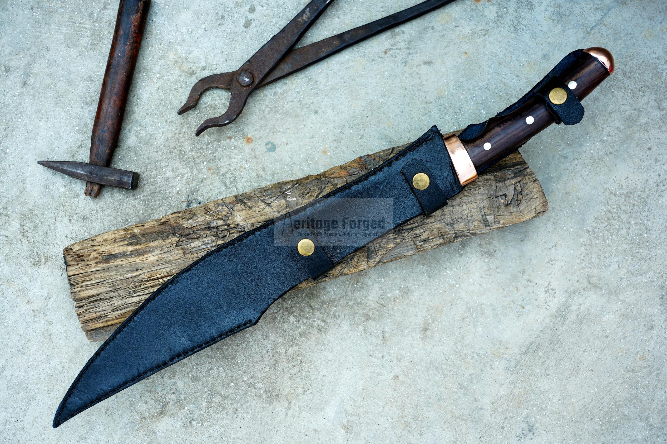 SCIMITAR SWORD/16 inches Long Blade hand forged Sword/Leaf spring of truck/Rosewood Handle/Sharpen/Tempered/Ready to use/knife/knives