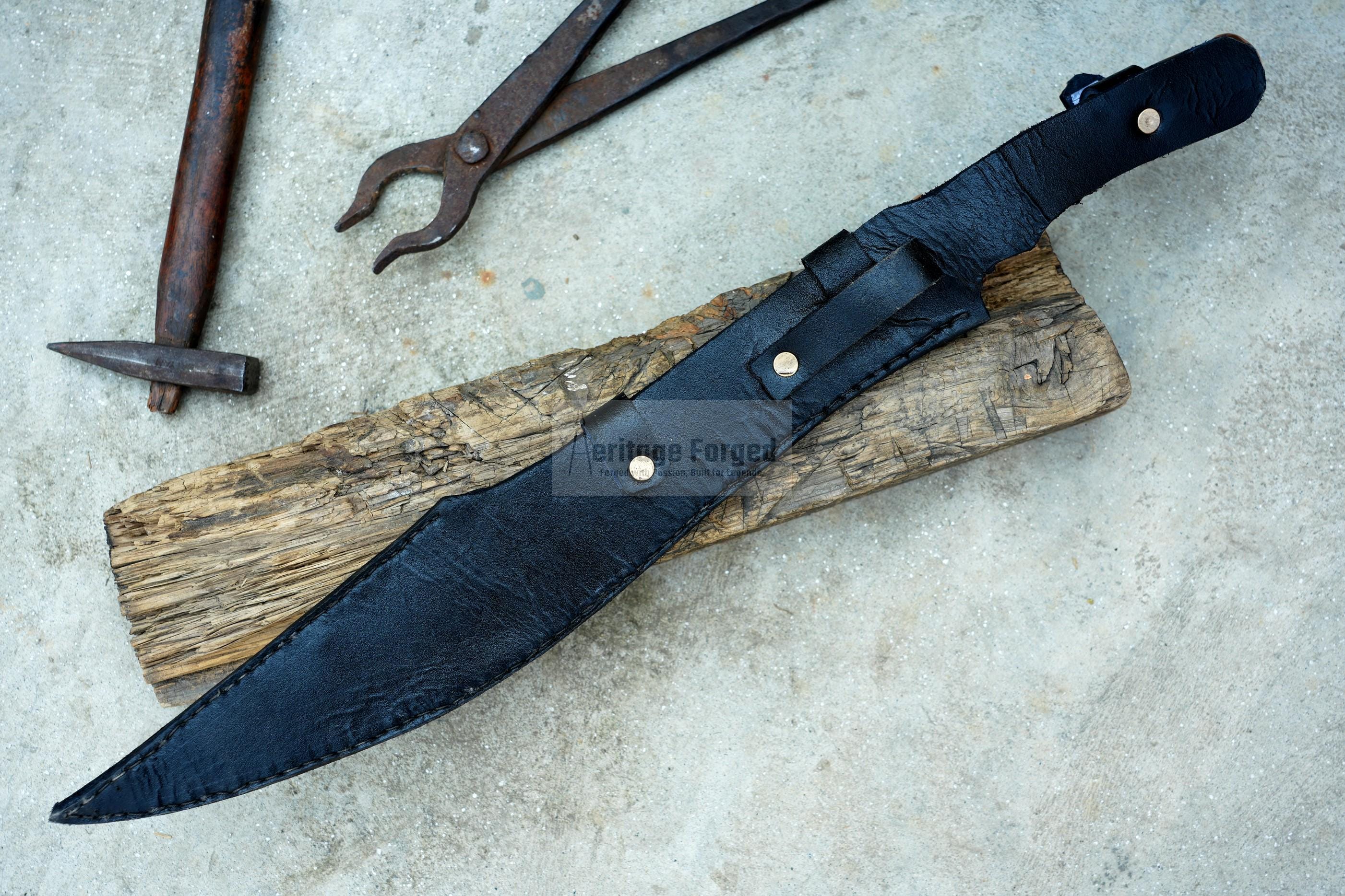 SCIMITAR SWORD/16 inches Long Blade hand forged Sword/Leaf spring of truck/Rosewood Handle/Sharpen/Tempered/Ready to use/knife/knives
