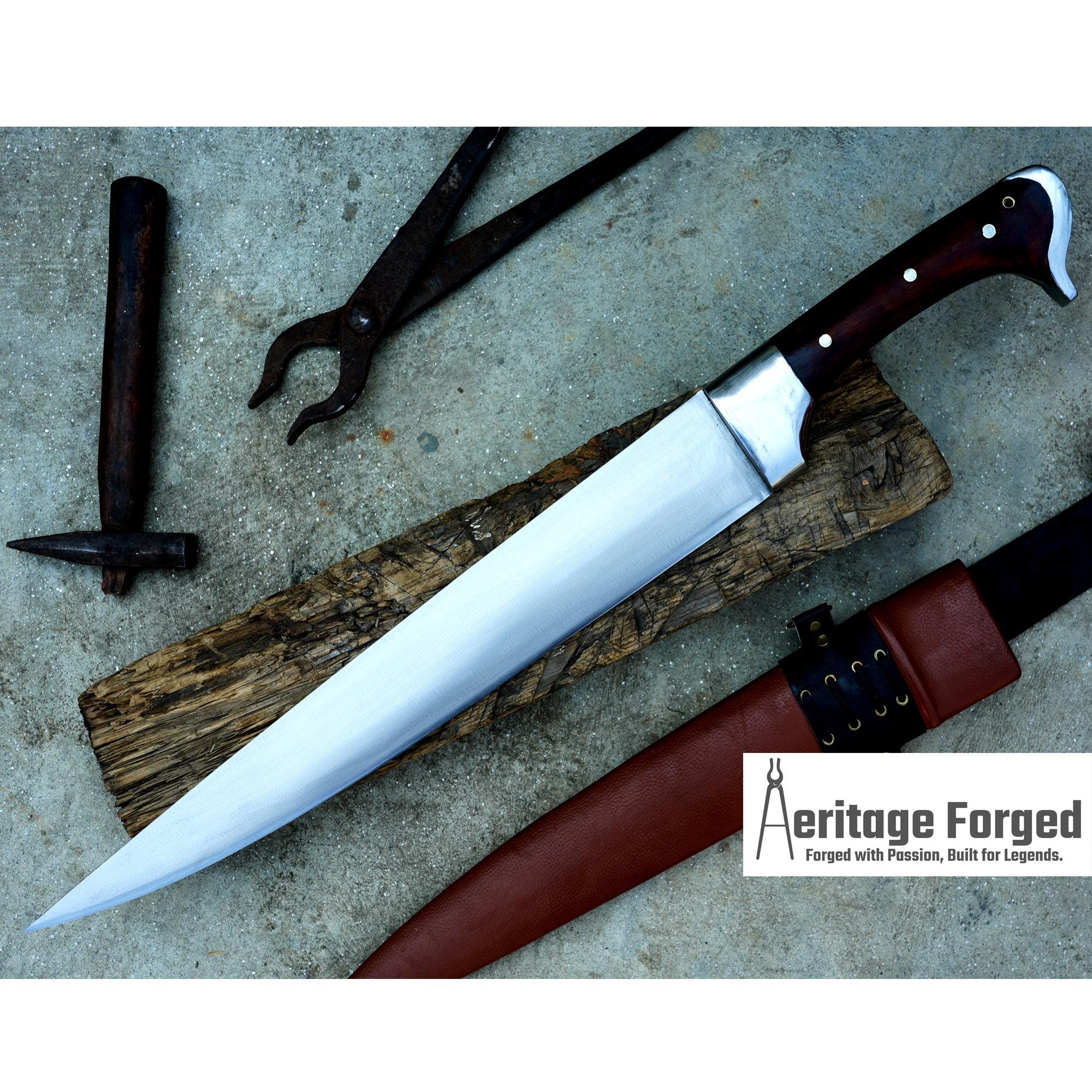 BAUERNWEHR DAGGER/16 inches Long Blade hand forged Dagger/Leaf spring of truck/Rosewood Handle/Sharpen/Tempered/Sharpen/knife/knives/sword