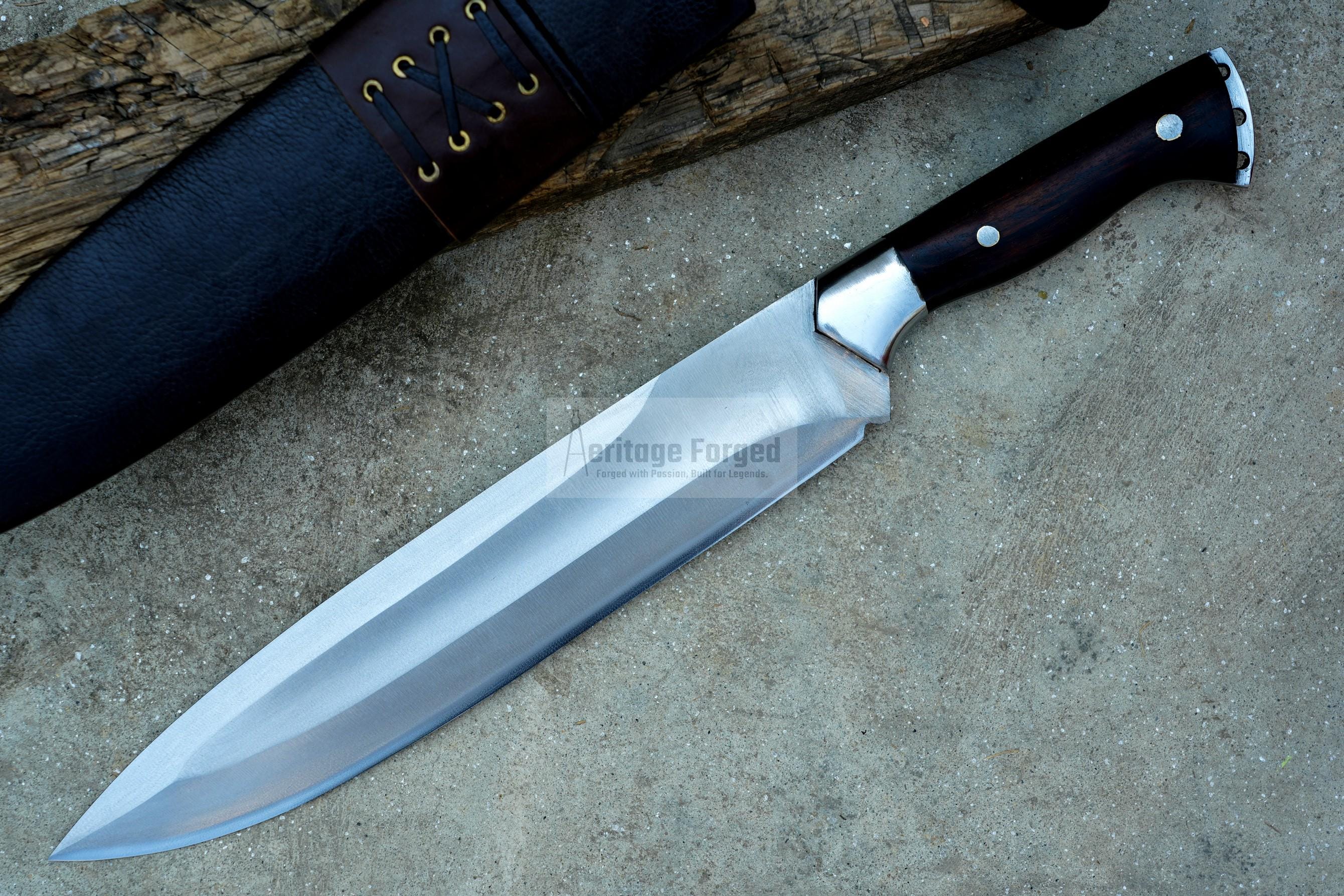 BOWIE KNIFE / 12 inches long Blade / Hand forged Bowie knife / Made from Leaf spring of truck / Tempered / Sharpen/ Ready to use