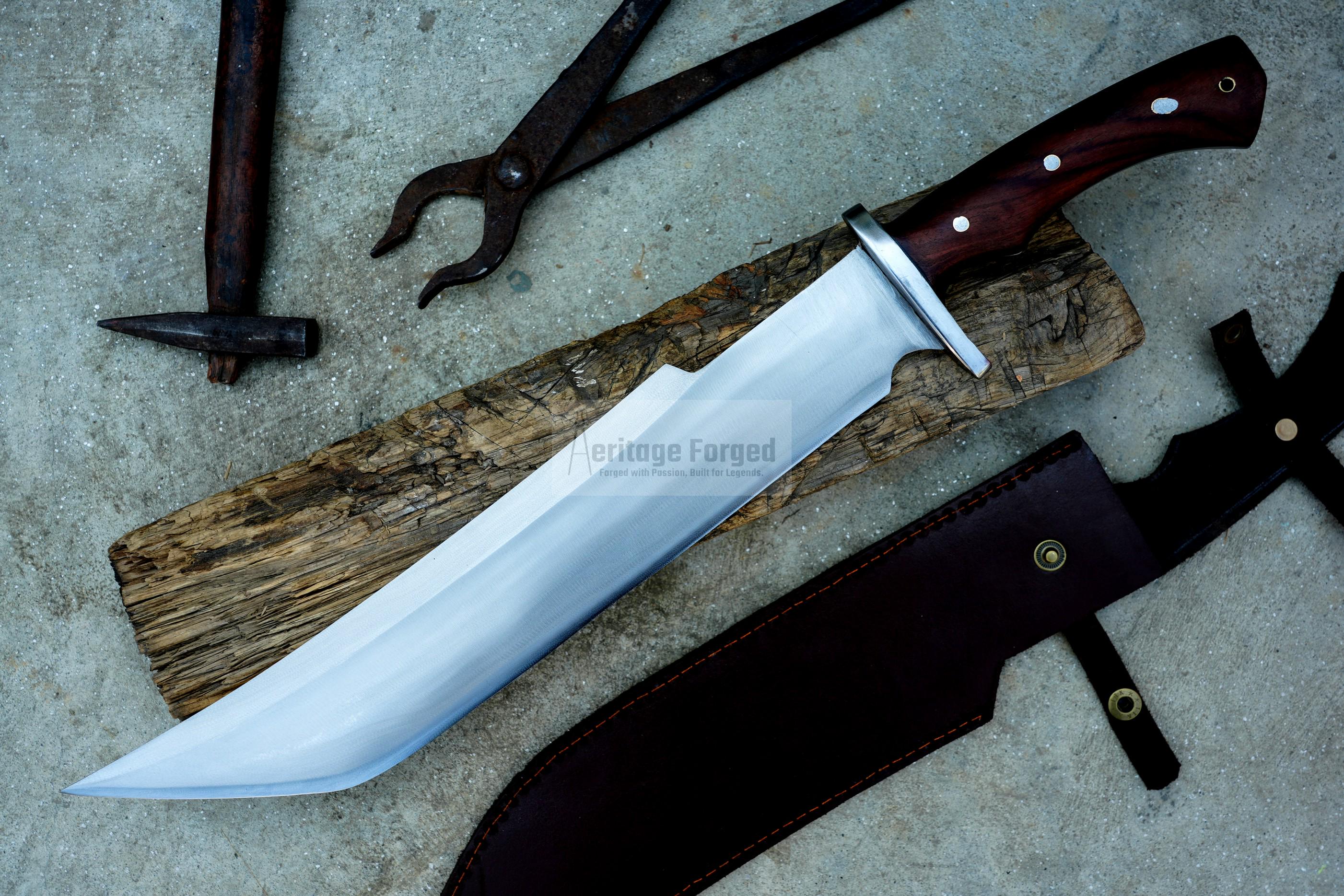 CLEAVER MACHETE / Large Jungle Machete/15 inches Long Blade Heavy duties machete/ Full tang/ Leaf spring of truck/ Tempered/Sharpen/Working