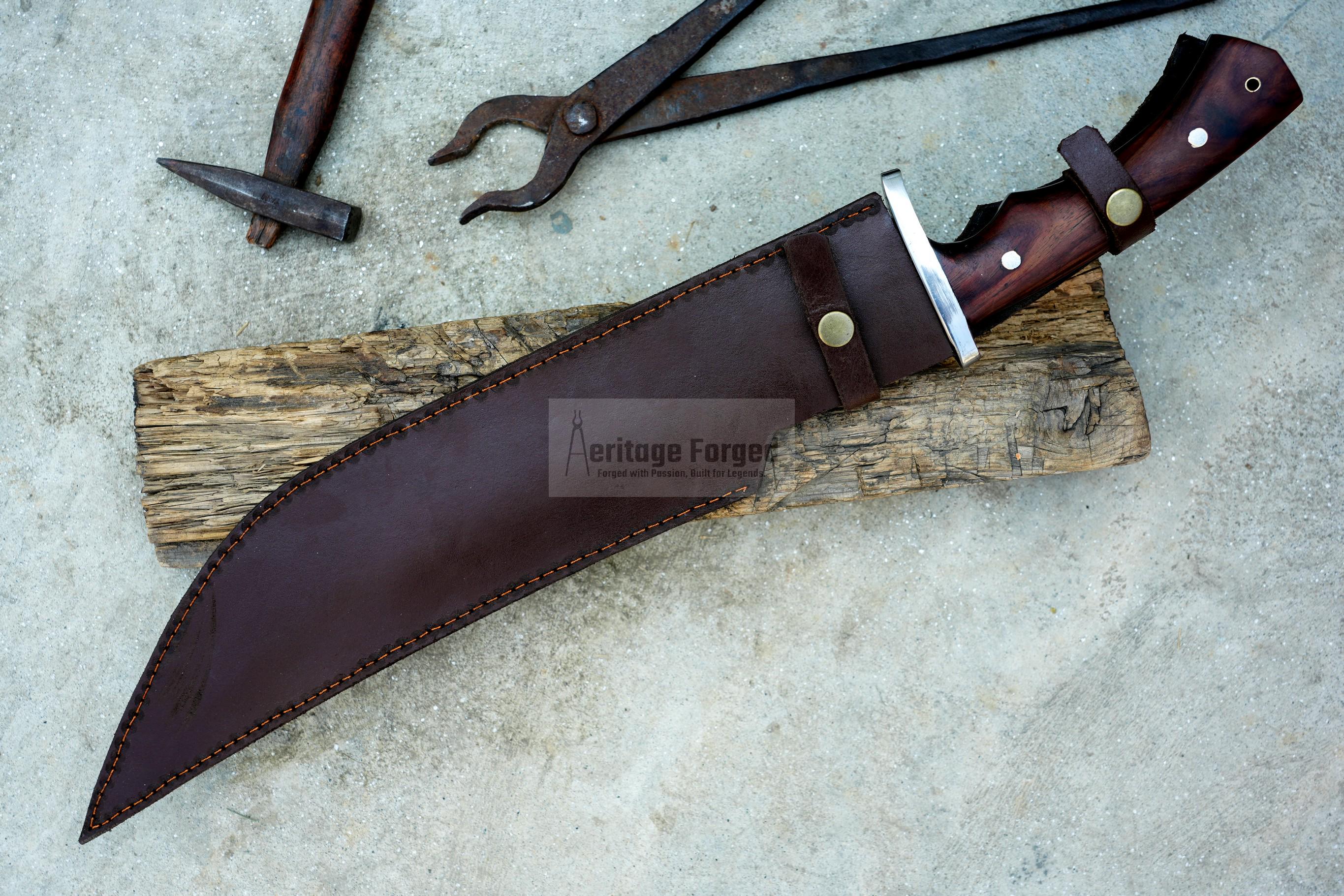 CLEAVER MACHETE / Large Jungle Machete/15 inches Long Blade Heavy duties machete/ Full tang/ Leaf spring of truck/ Tempered/Sharpen/Working