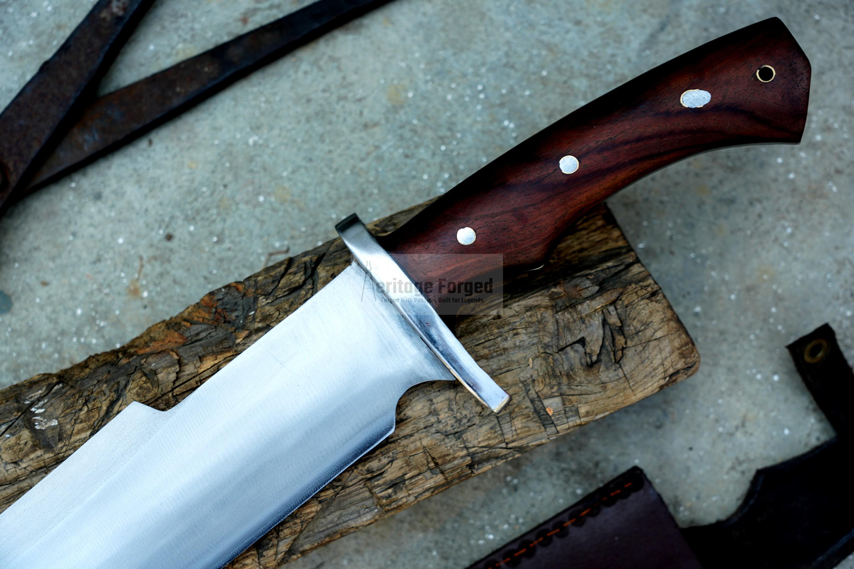 CLEAVER MACHETE / Large Jungle Machete/15 inches Long Blade Heavy duties machete/ Full tang/ Leaf spring of truck/ Tempered/Sharpen/Working