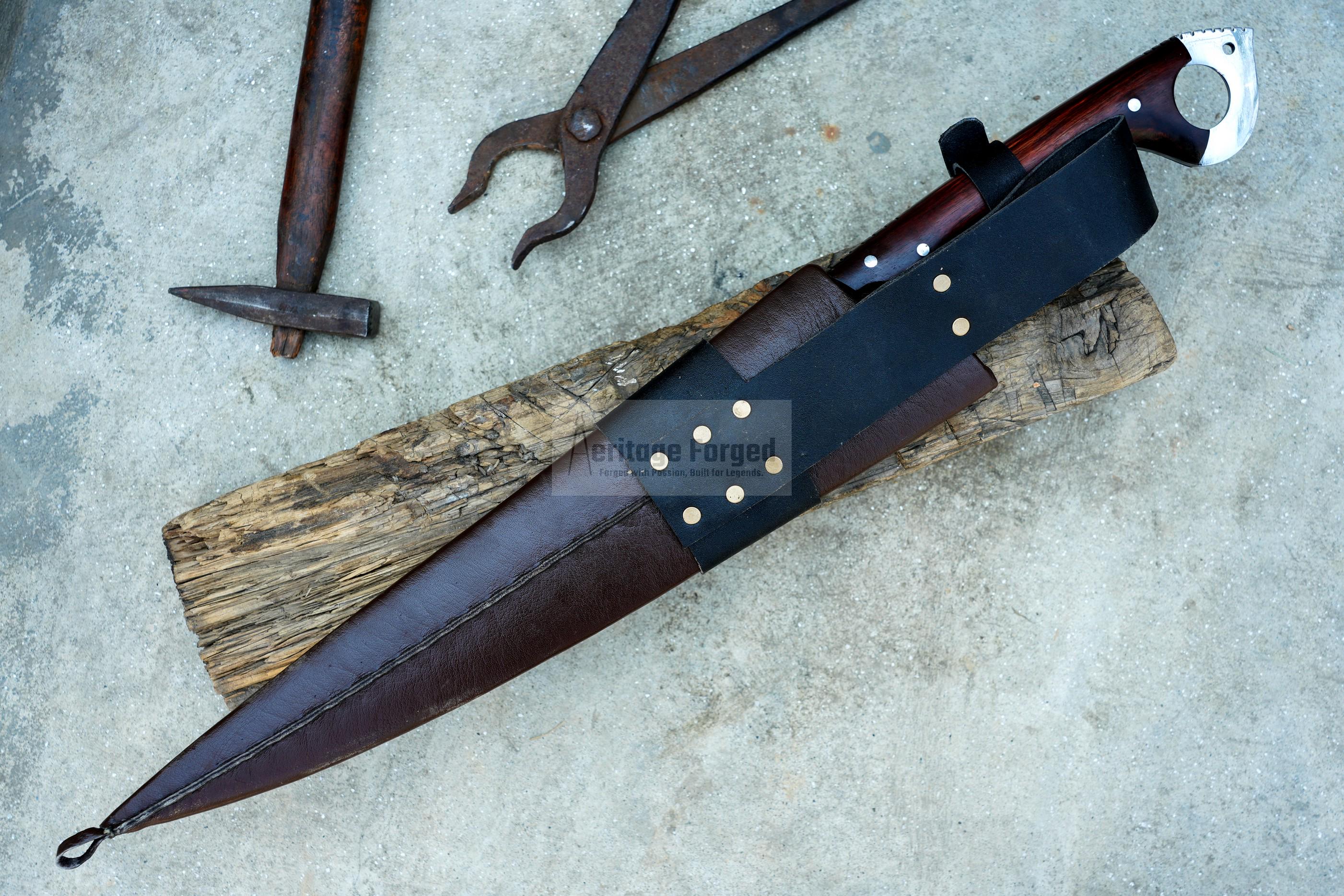 CHOPPER/14 Inches long Blade Hand forged Large knife/ Full tang/ Tempered/ Sharpen/ Real working knife/Machete/Jungle Machete/Forged