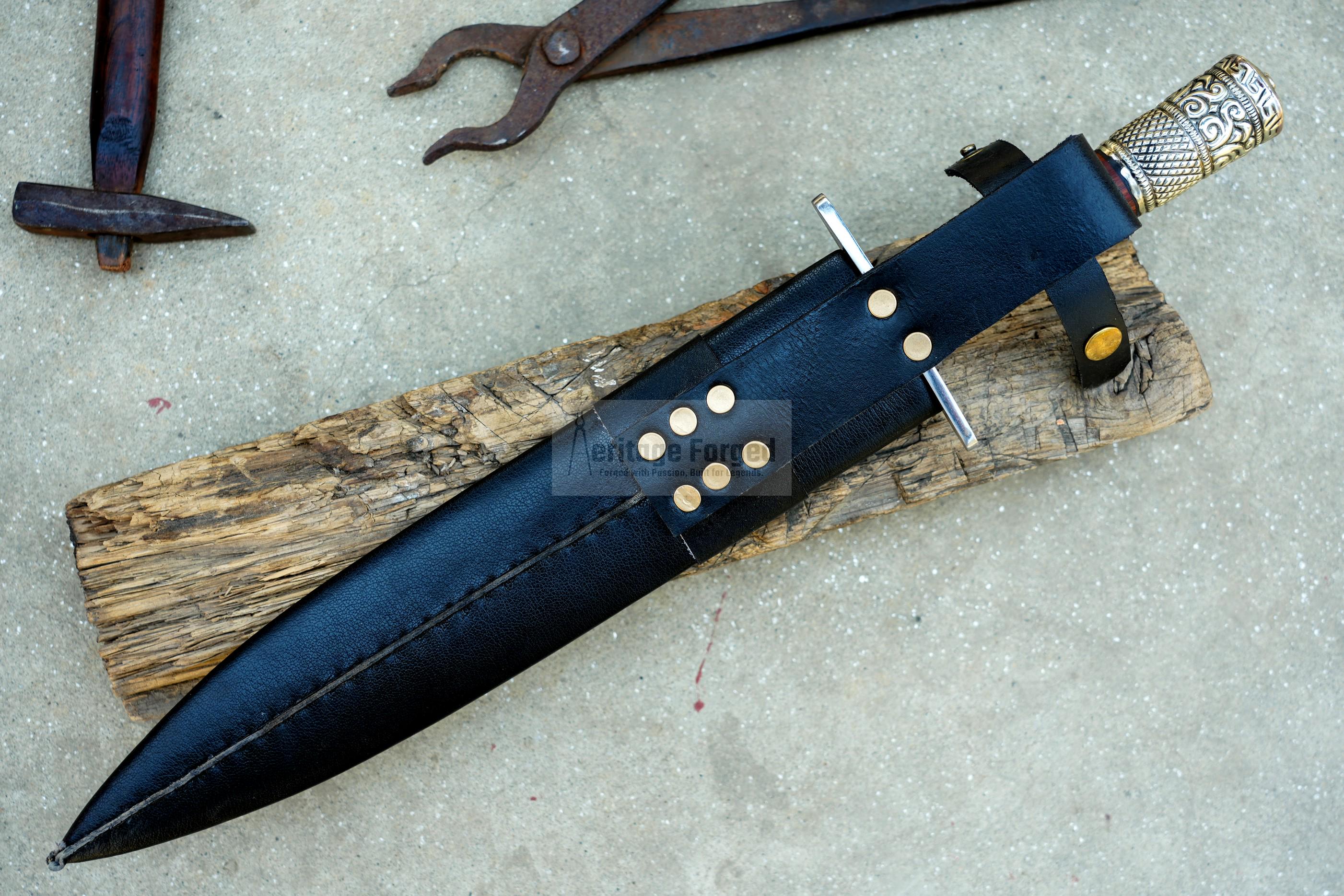 VIKING DAGGER/14 inches Long Blade hand forged Dagger/Leaf spring of truck/Rosewood Handle/Sharpen/Tempered/Ready to use/knife/knives