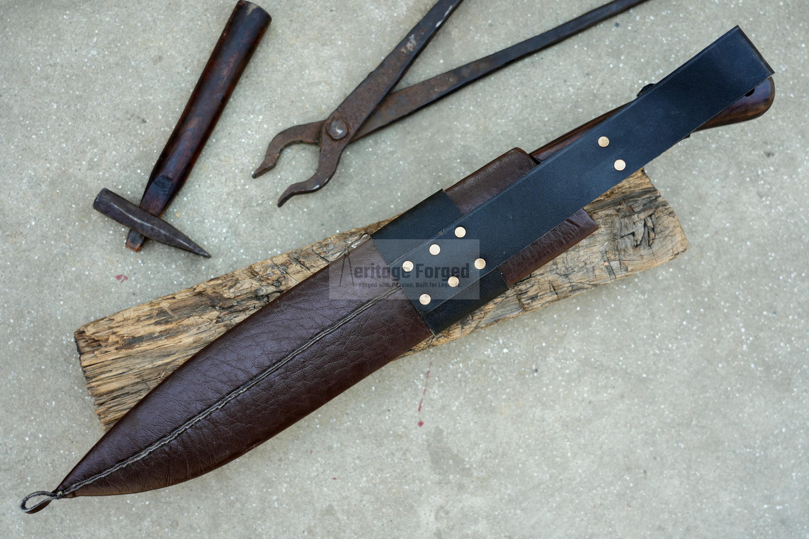 BUSHCRAFT KNIFE / 15 inches long Blade Hunting knife / Hand forged knife / Made from Leaf spring of truck / Tempered / Sharpen/ Ready to use