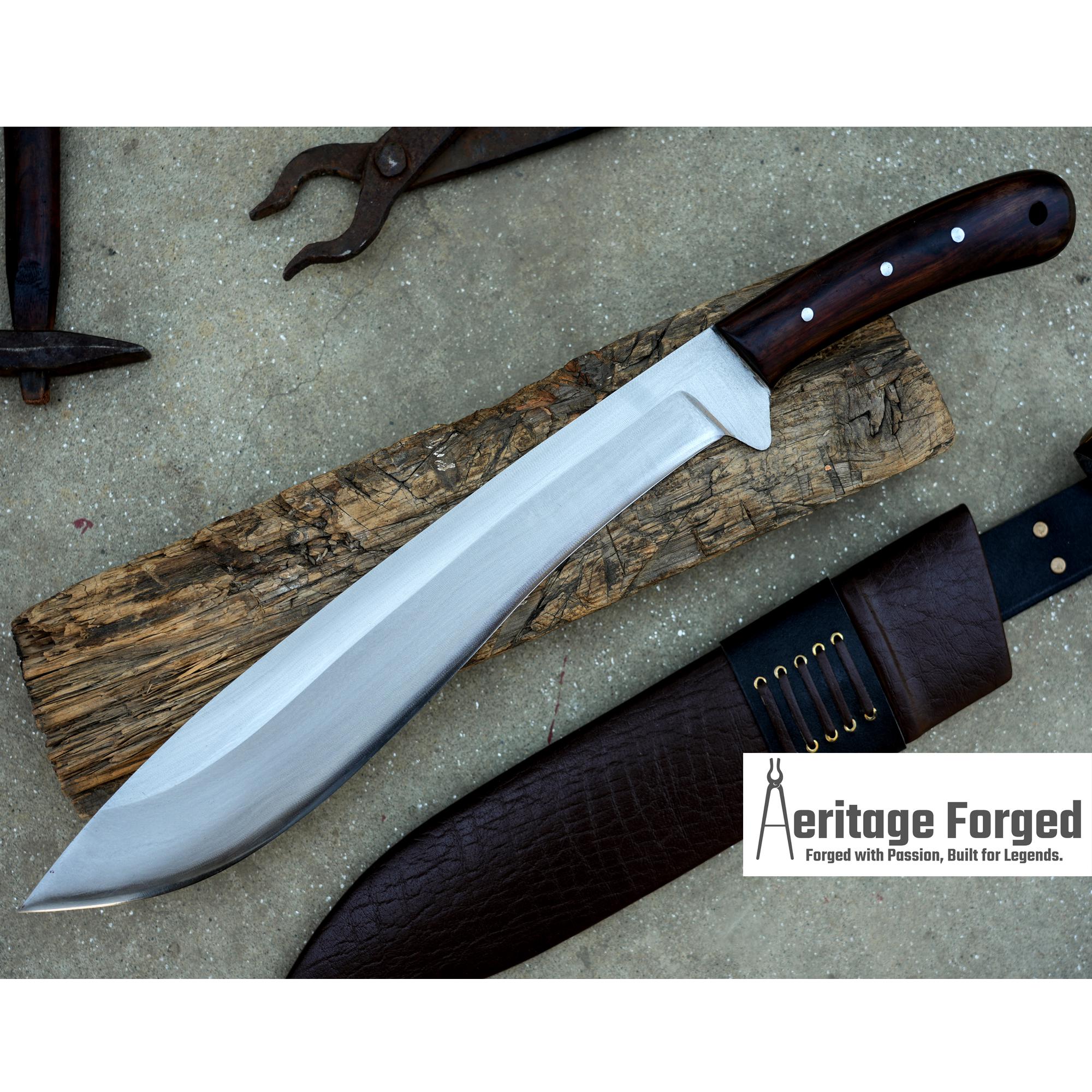 BUSHCRAFT KNIFE / 15 inches long Blade Hunting knife / Hand forged knife / Made from Leaf spring of truck / Tempered / Sharpen/ Ready to use