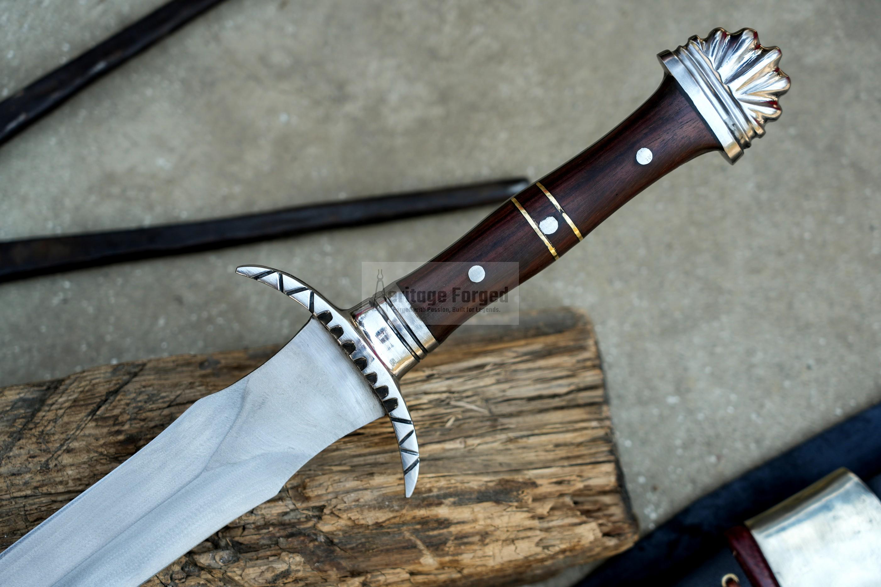 VIKING SWORD/25 inches Long Blade hand forged Sword/Leaf spring of truck/Rosewood Handle/Sharpen/Tempered/Ready to use/knife/knives