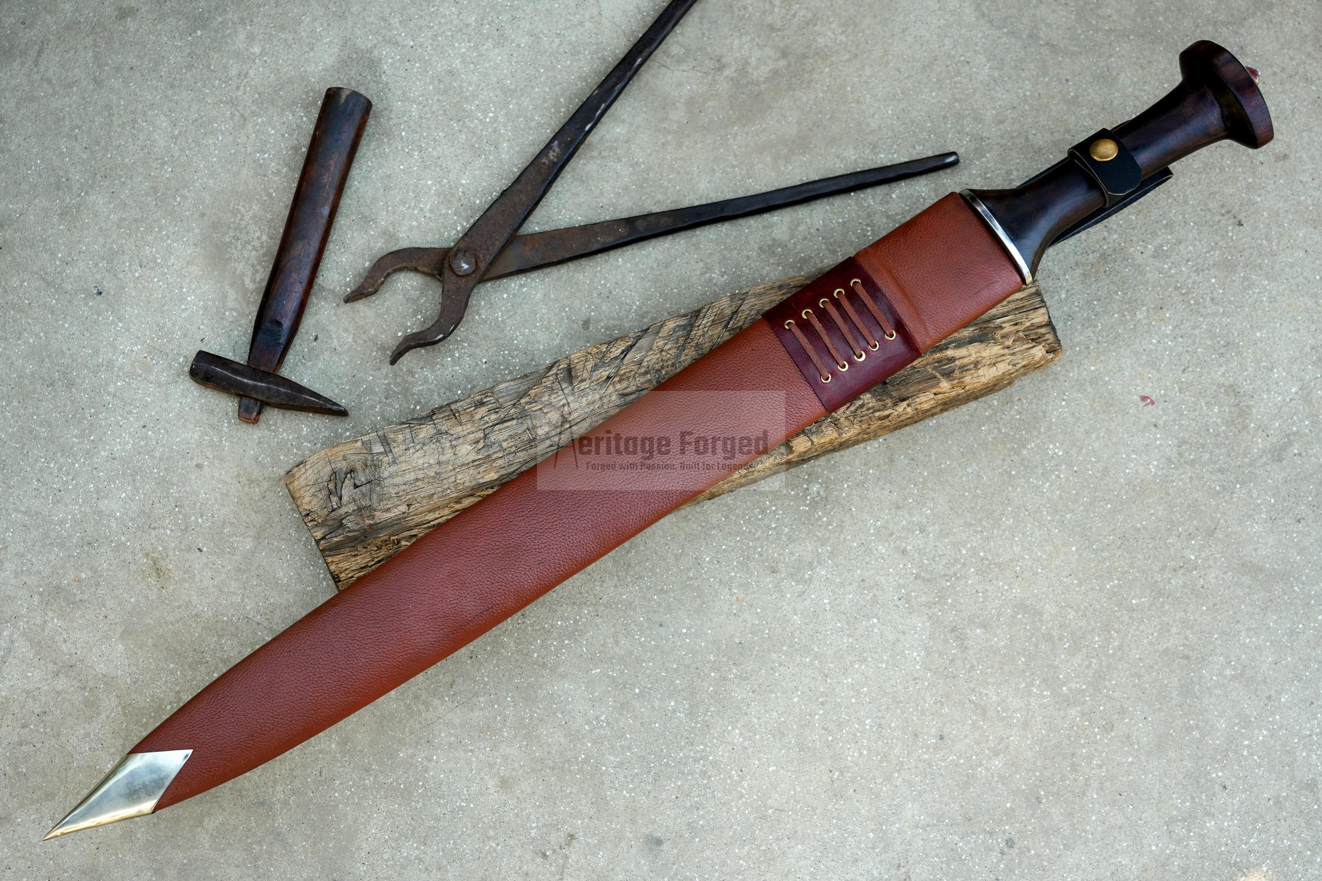 GLADIUS SWORD /22 inches long Blade Hand Forged Sword/ Gladius Machete/Handmade from Leaf spring of Truck-Balance water tempered/Sharp