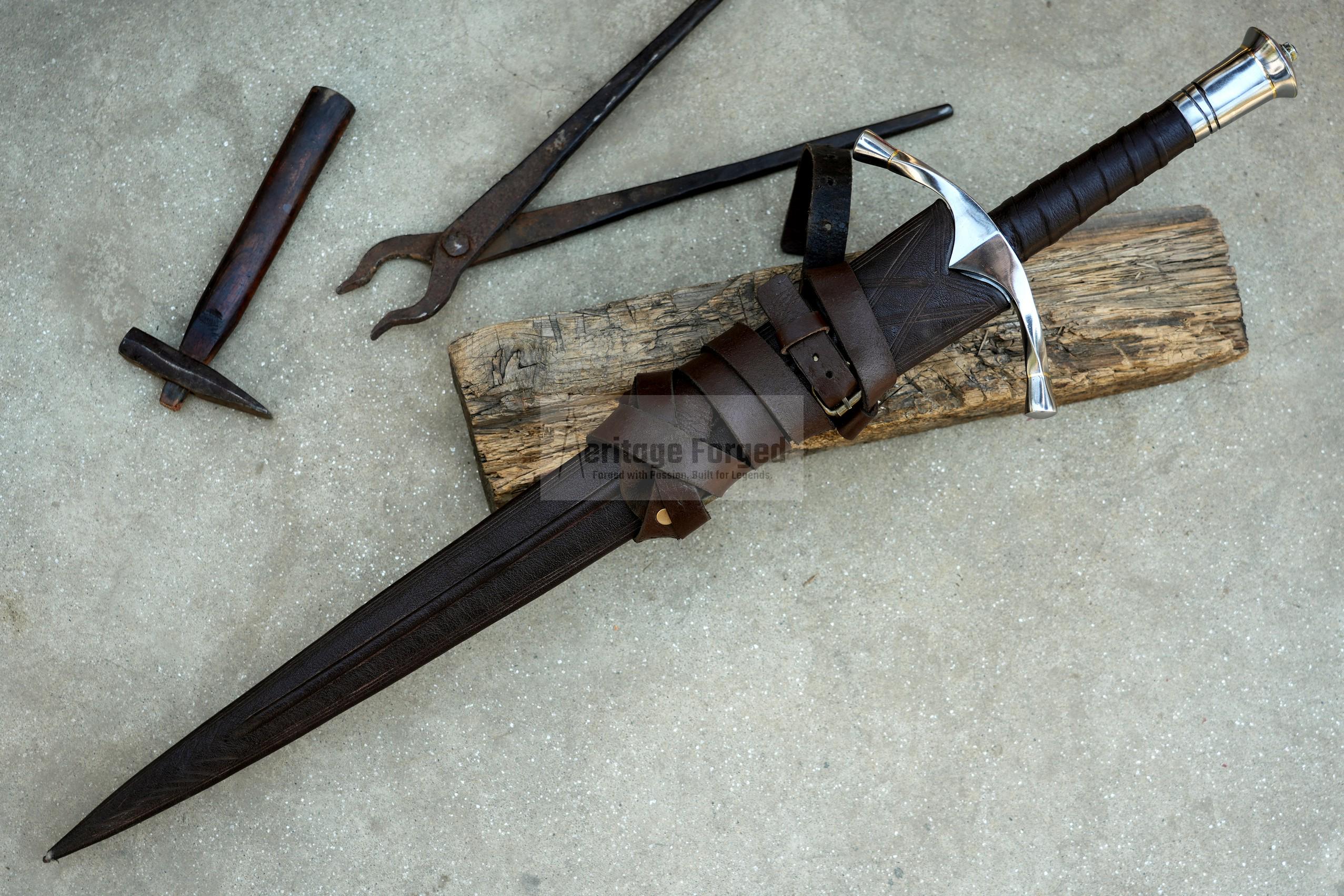 VIKING SWORD/22 inches Long Blade hand forged Sword/Leaf spring of truck/Rosewood Handle/Sharpen/Tempered/Ready to use/knife/knives