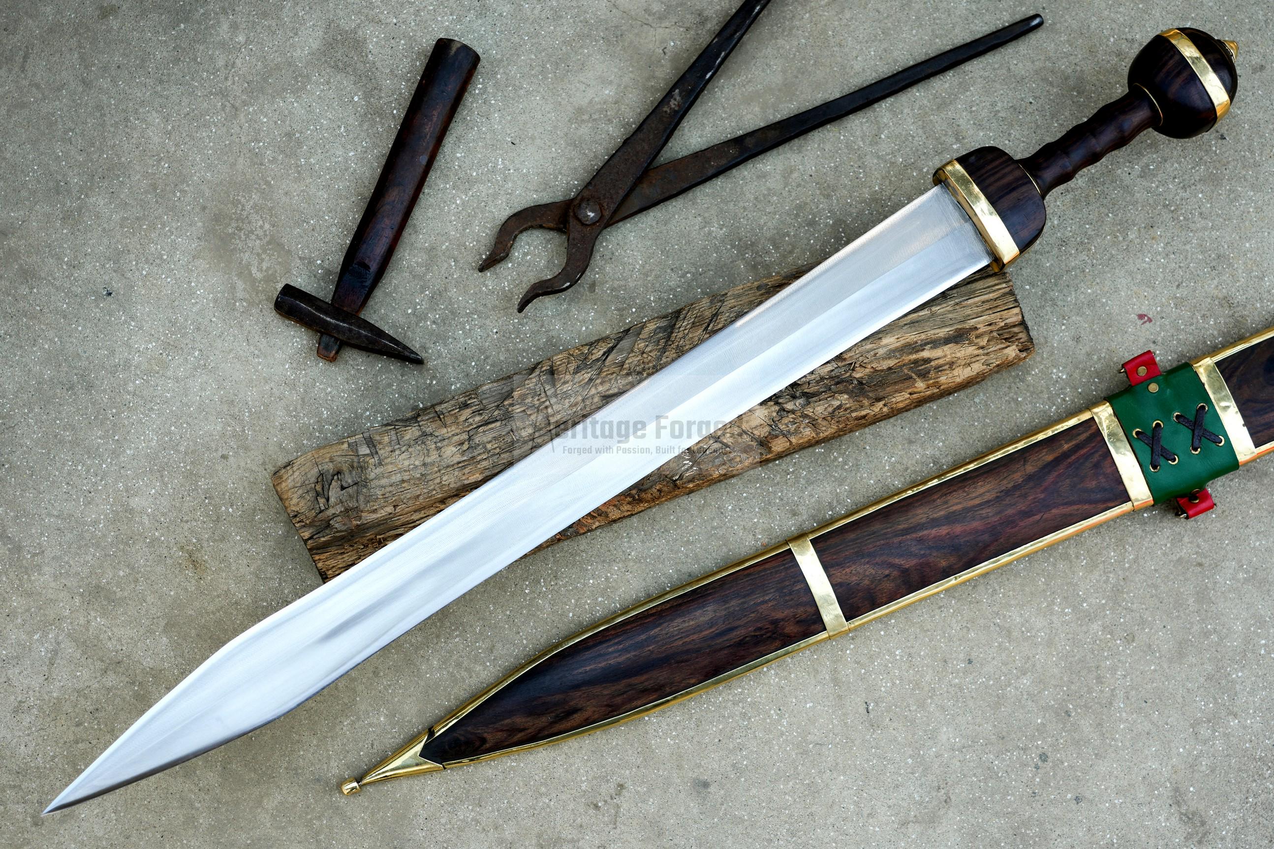 GLADIUS SWORD /24  inches long Blade Hand Forged Sword/ GLADIUS Machete/Handmade from Leaf spring of Truck-Balance water tempered/Sharp