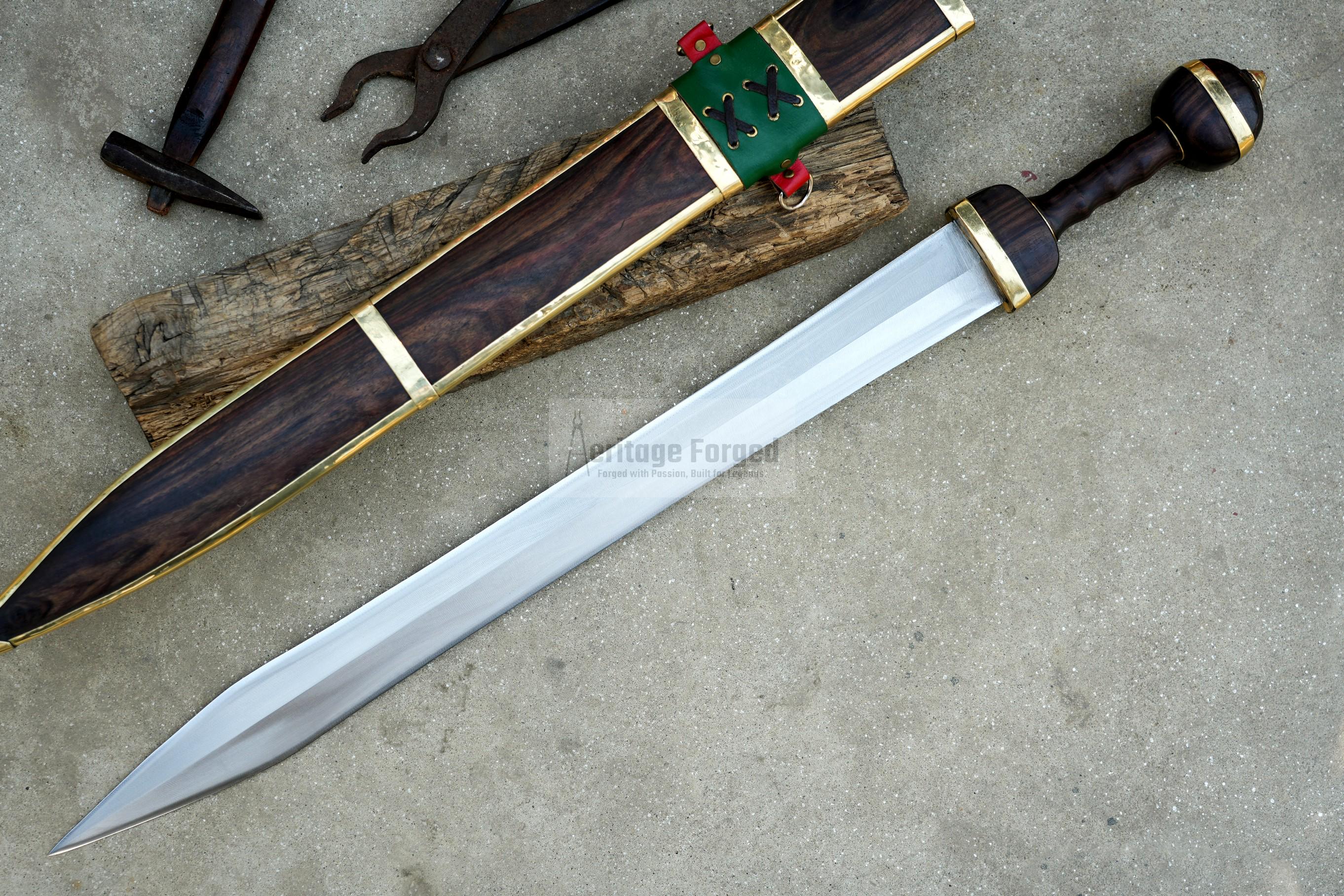 GLADIUS SWORD /24  inches long Blade Hand Forged Sword/ GLADIUS Machete/Handmade from Leaf spring of Truck-Balance water tempered/Sharp