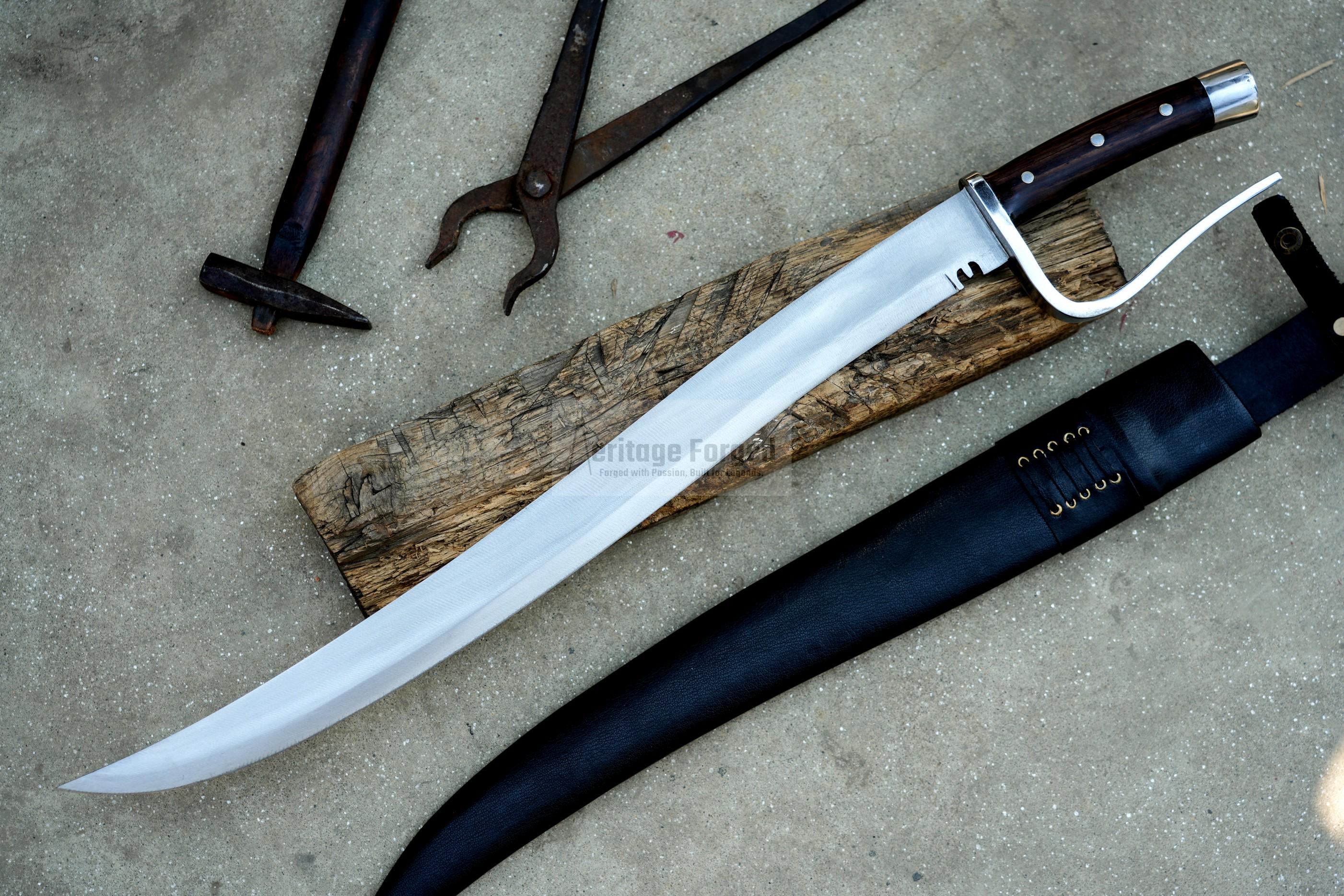JUNGLE MACHETE / Large Jungle Machete/21 inches Long Blade Heavy duties machete/ Full tang/ Leaf spring of truck/ Tempered/Sharpen/Working
