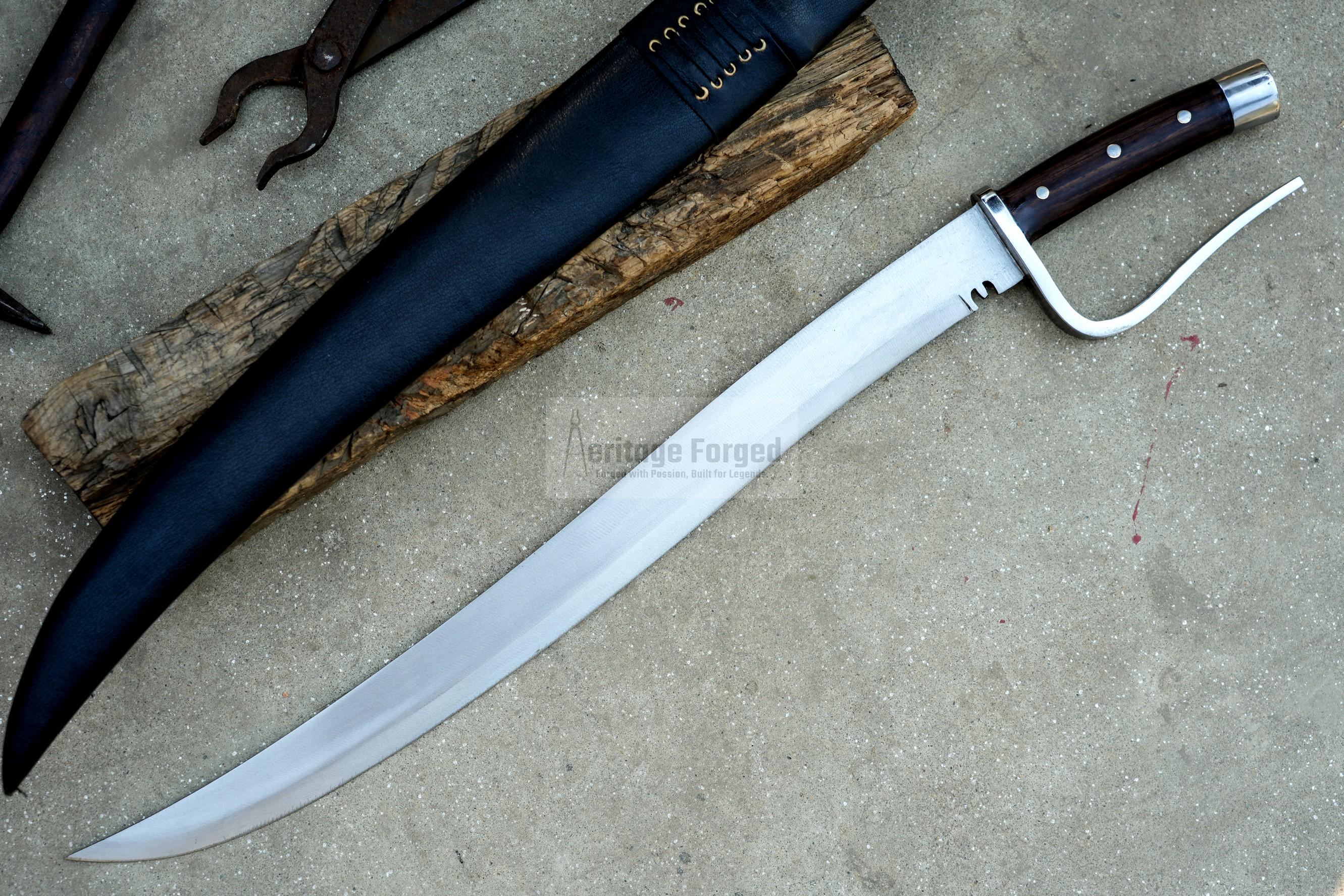 JUNGLE MACHETE / Large Jungle Machete/21 inches Long Blade Heavy duties machete/ Full tang/ Leaf spring of truck/ Tempered/Sharpen/Working