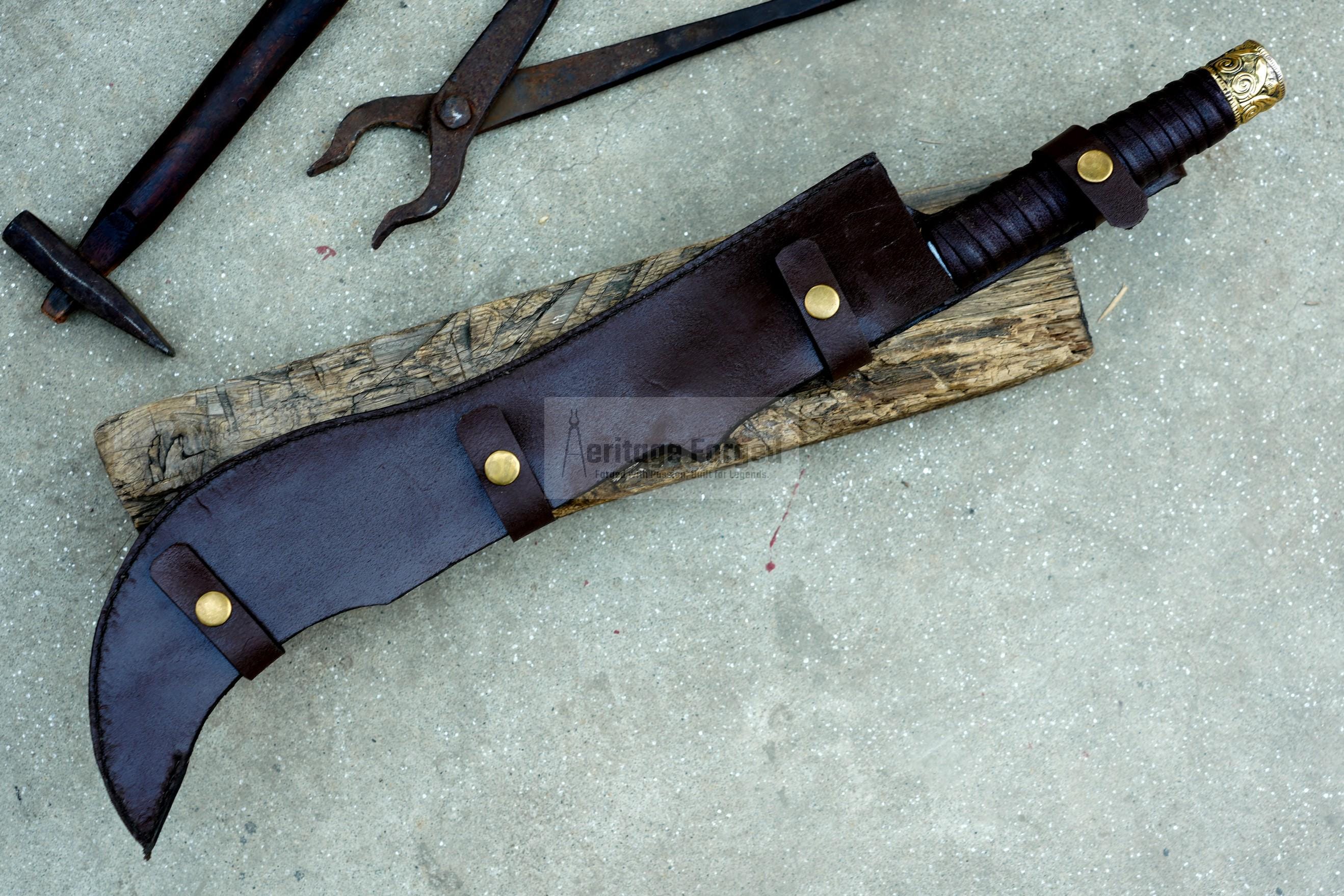 RAM DAO MACHETE /  Nepalese  Machete/16 inches Long Blade Heavy duties machete/ Full tang/ Leaf spring of truck/ Tempered/Sharpen/Working