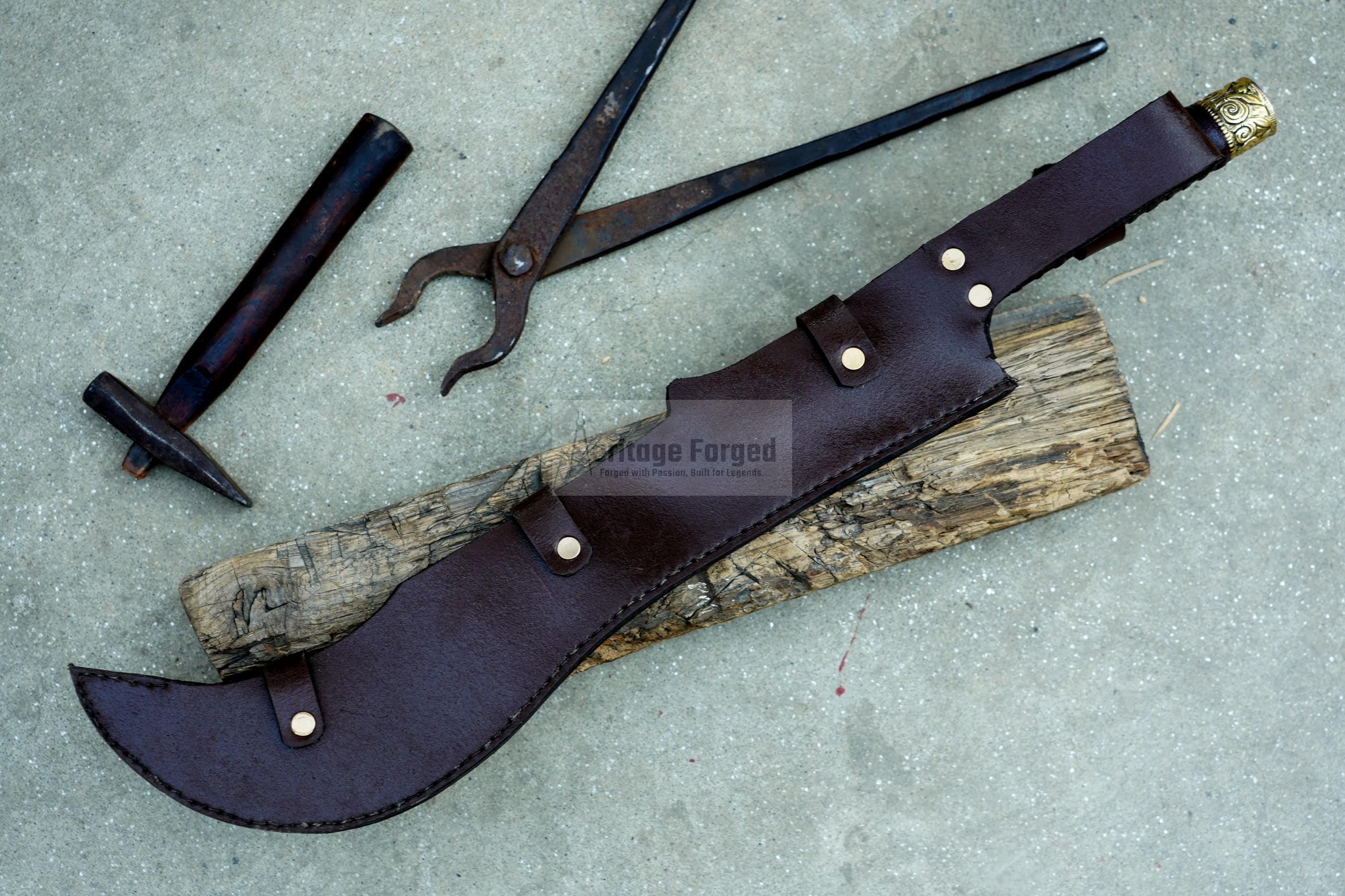RAM DAO MACHETE /  Nepalese  Machete/16 inches Long Blade Heavy duties machete/ Full tang/ Leaf spring of truck/ Tempered/Sharpen/Working
