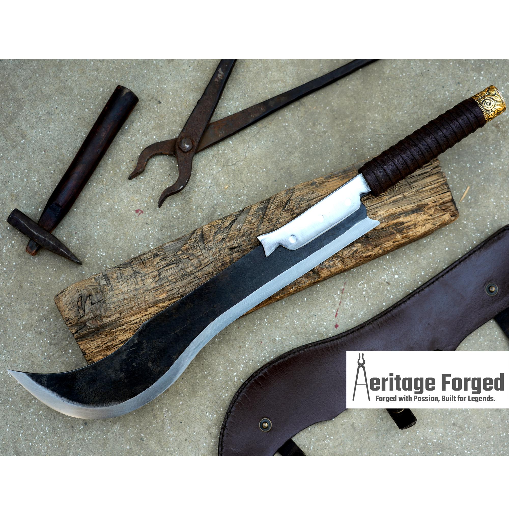 RAM DAO MACHETE /  Nepalese  Machete/16 inches Long Blade Heavy duties machete/ Full tang/ Leaf spring of truck/ Tempered/Sharpen/Working
