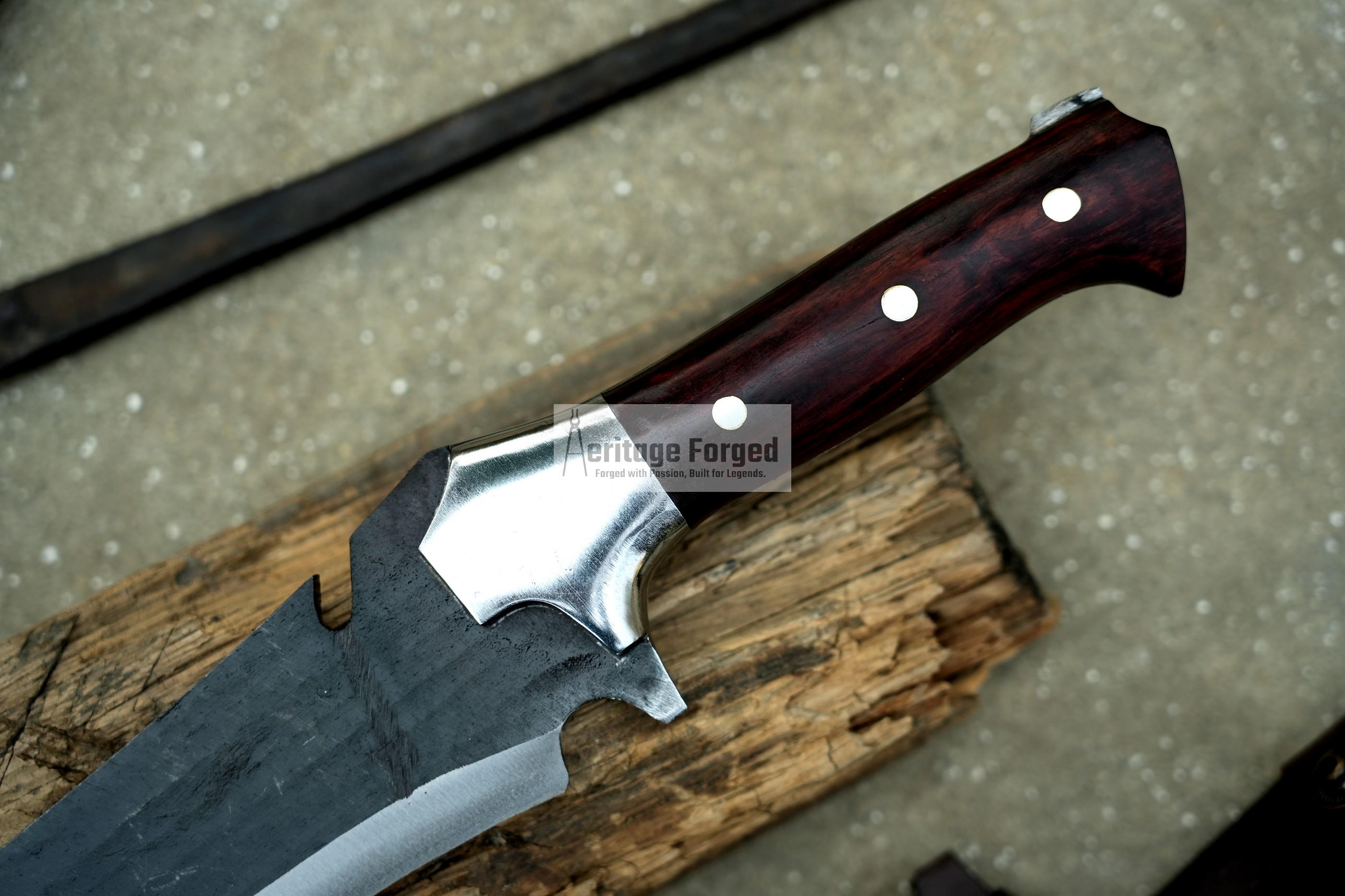 KRAUSER MACHETE/14 inches long Blade handmade DAGGER/ Real working machete/ Movie knife/Best for Heavy duties/Carbon steel/Sharp