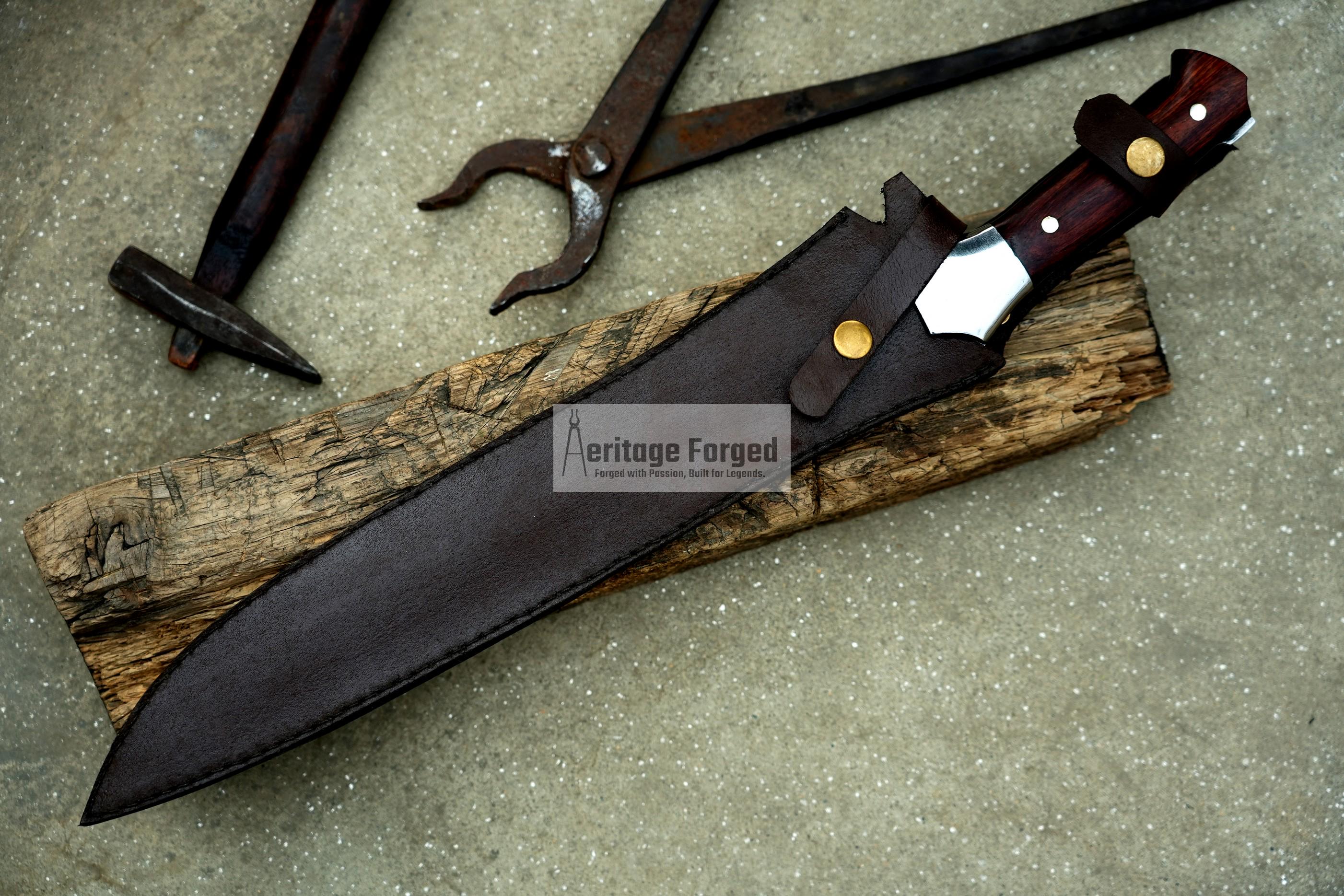 KRAUSER MACHETE/14 inches long Blade handmade DAGGER/ Real working machete/ Movie knife/Best for Heavy duties/Carbon steel/Sharp