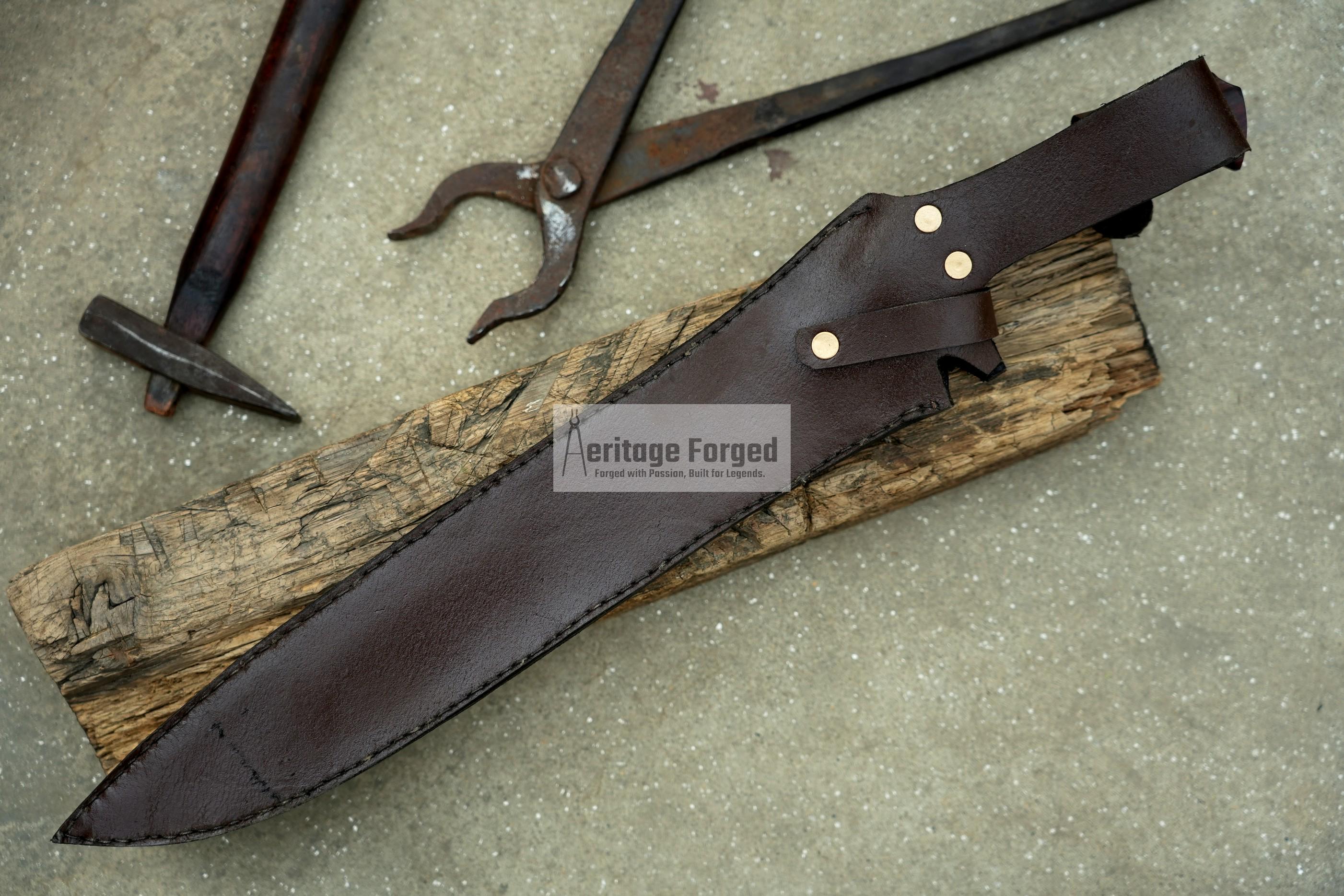 KRAUSER MACHETE/14 inches long Blade handmade DAGGER/ Real working machete/ Movie knife/Best for Heavy duties/Carbon steel/Sharp