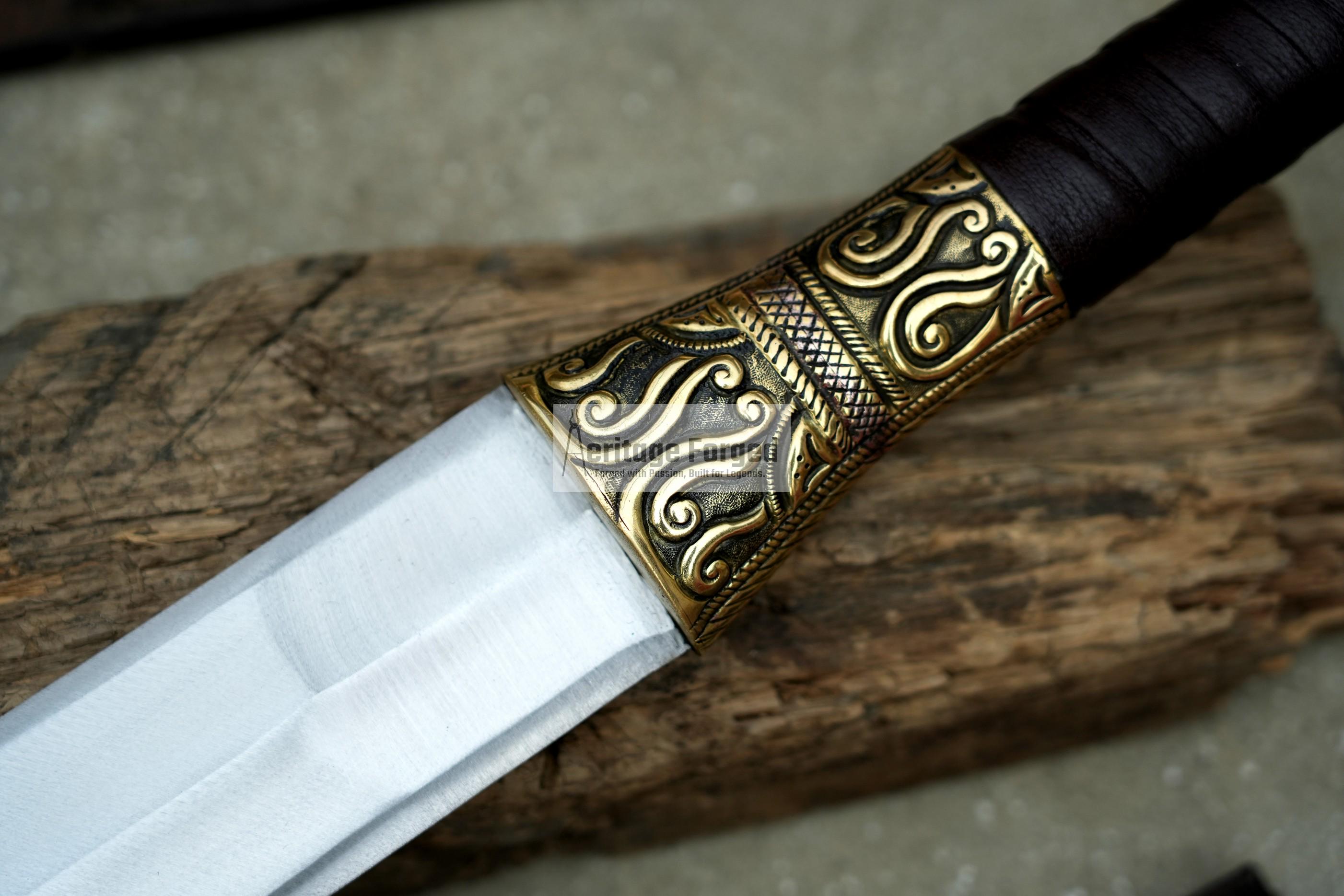 KINGS SWORD/24 inches Long Blade hand forged Sword/Leaf spring of truck/Rosewood Handle/Sharpen/Tempered/Ready to use/knife/knives