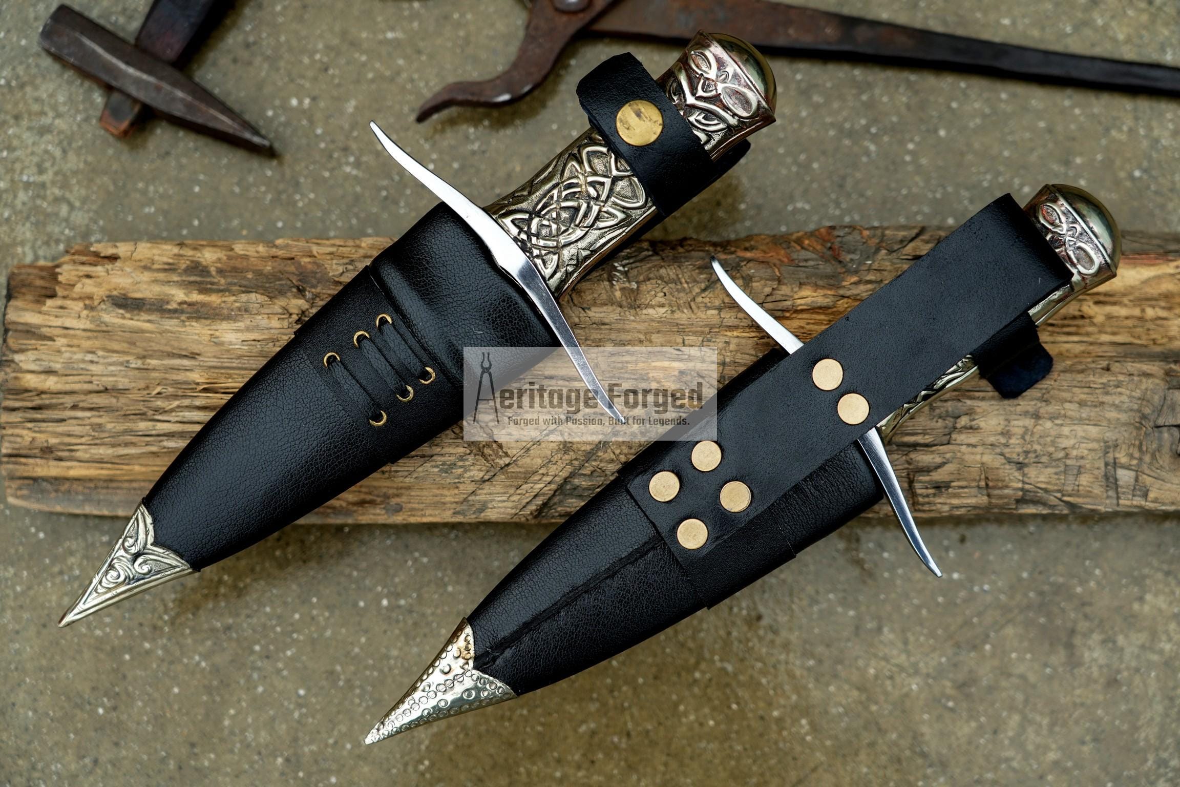 2 HAND FORGED DAGGER / 6 inches long Blade exotic knife / Hand forged knife / Made from Leaf spring of truck / Tempered / Sharpen