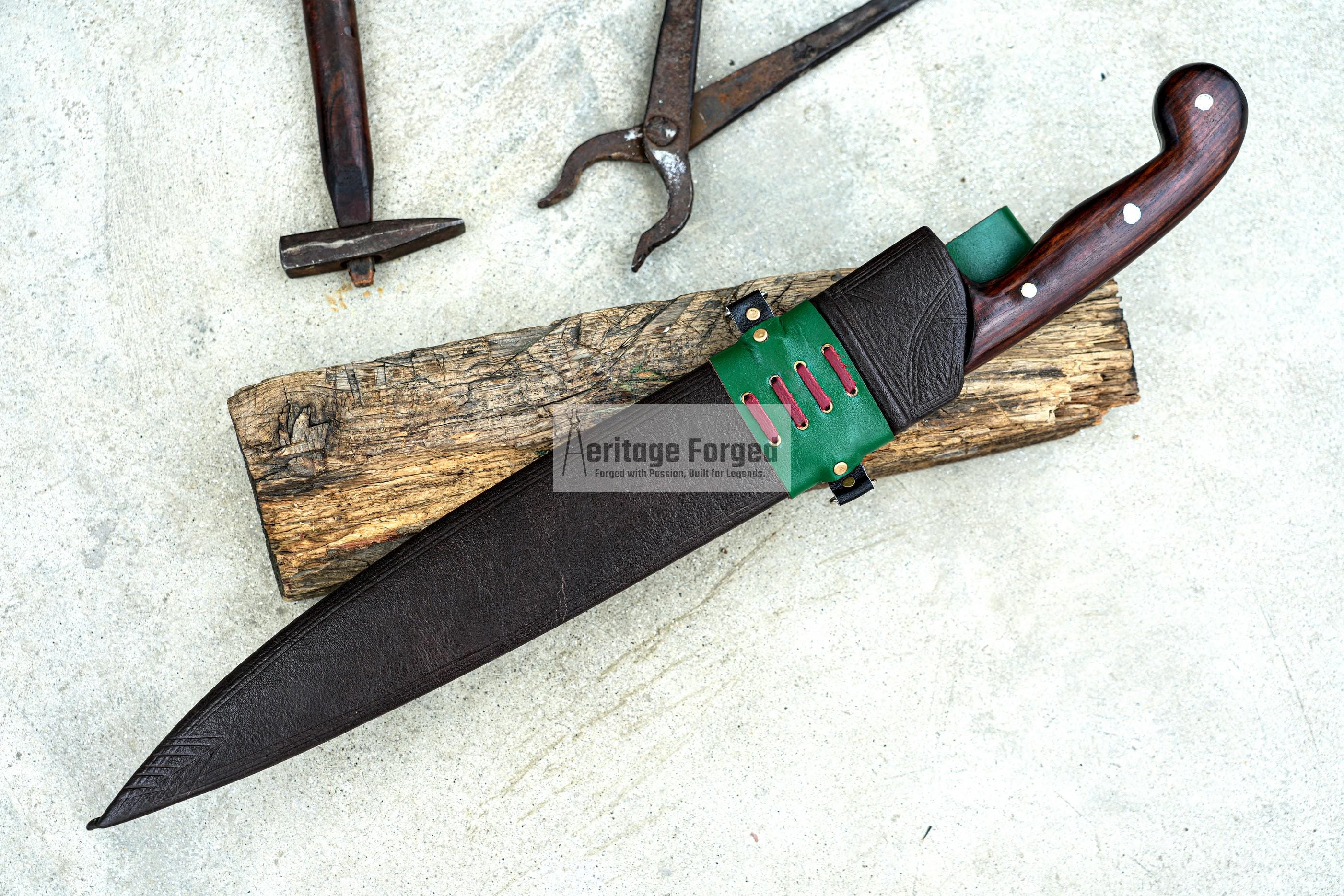 CHOPPER MACHETE / 18 inches long Blade Hunting Machete/ Hand forged knife / Made from Leaf spring of truck / Tempered / Sharpen/ Ready